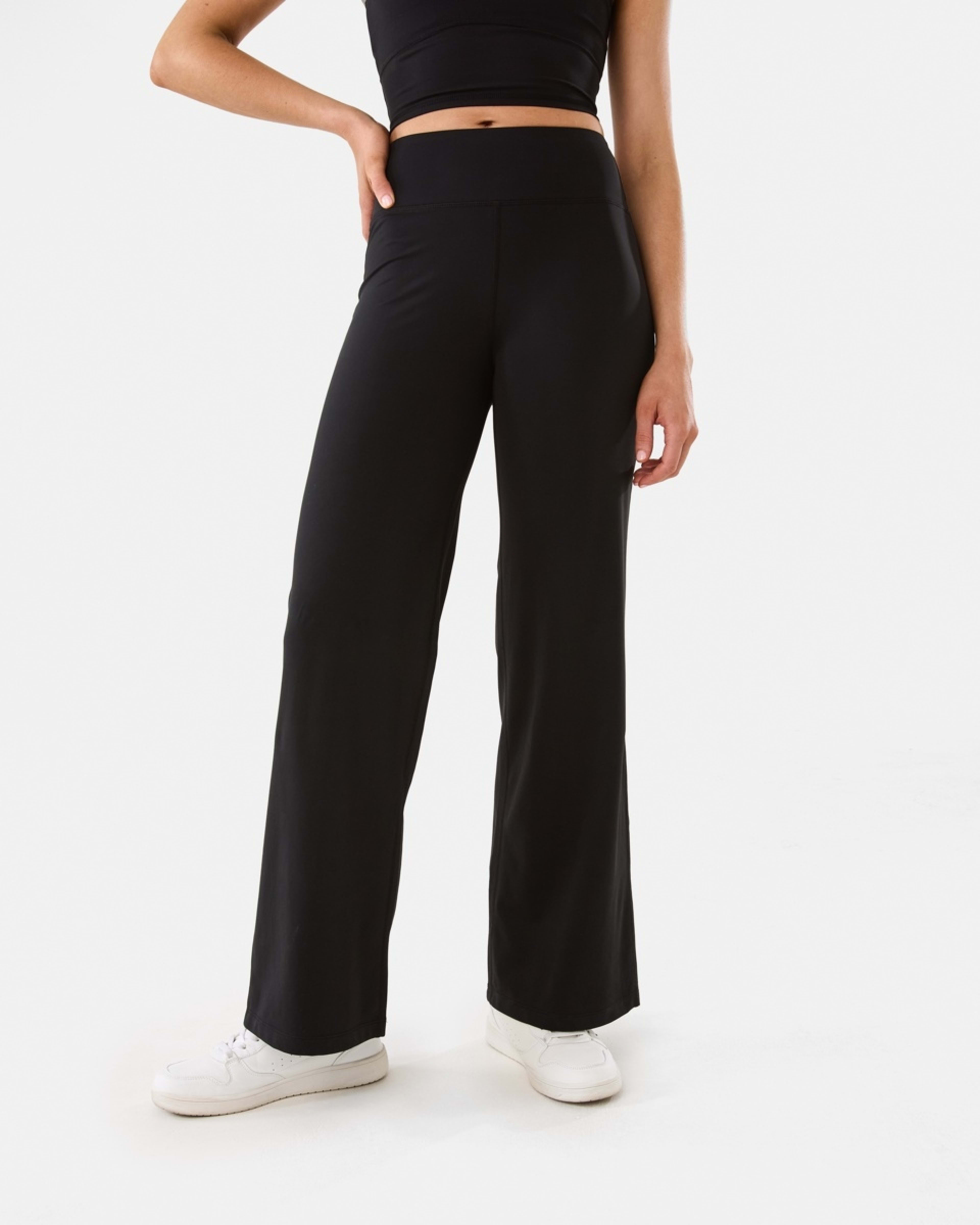 1 Active Womens Wide Leg Leggings BLACK