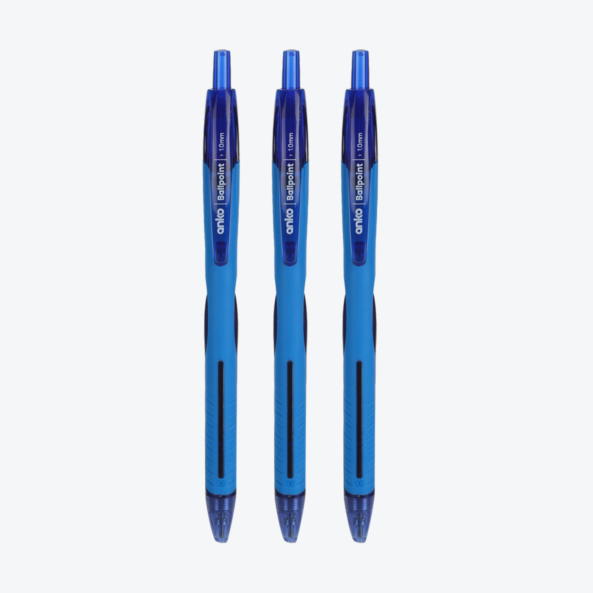 3 Pack Retractable Ballpoint Pens Blue Kmart