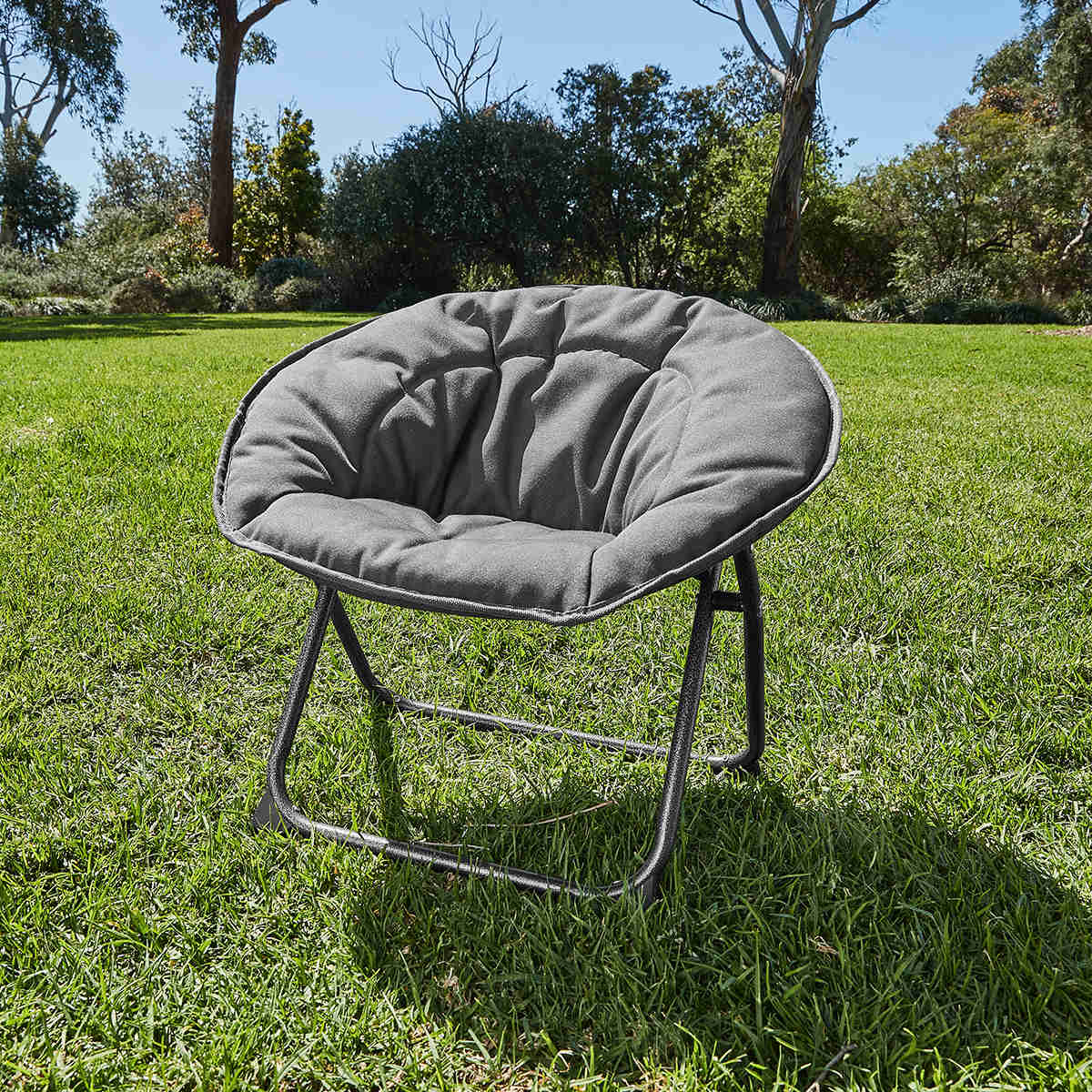 grey and tan accent chair