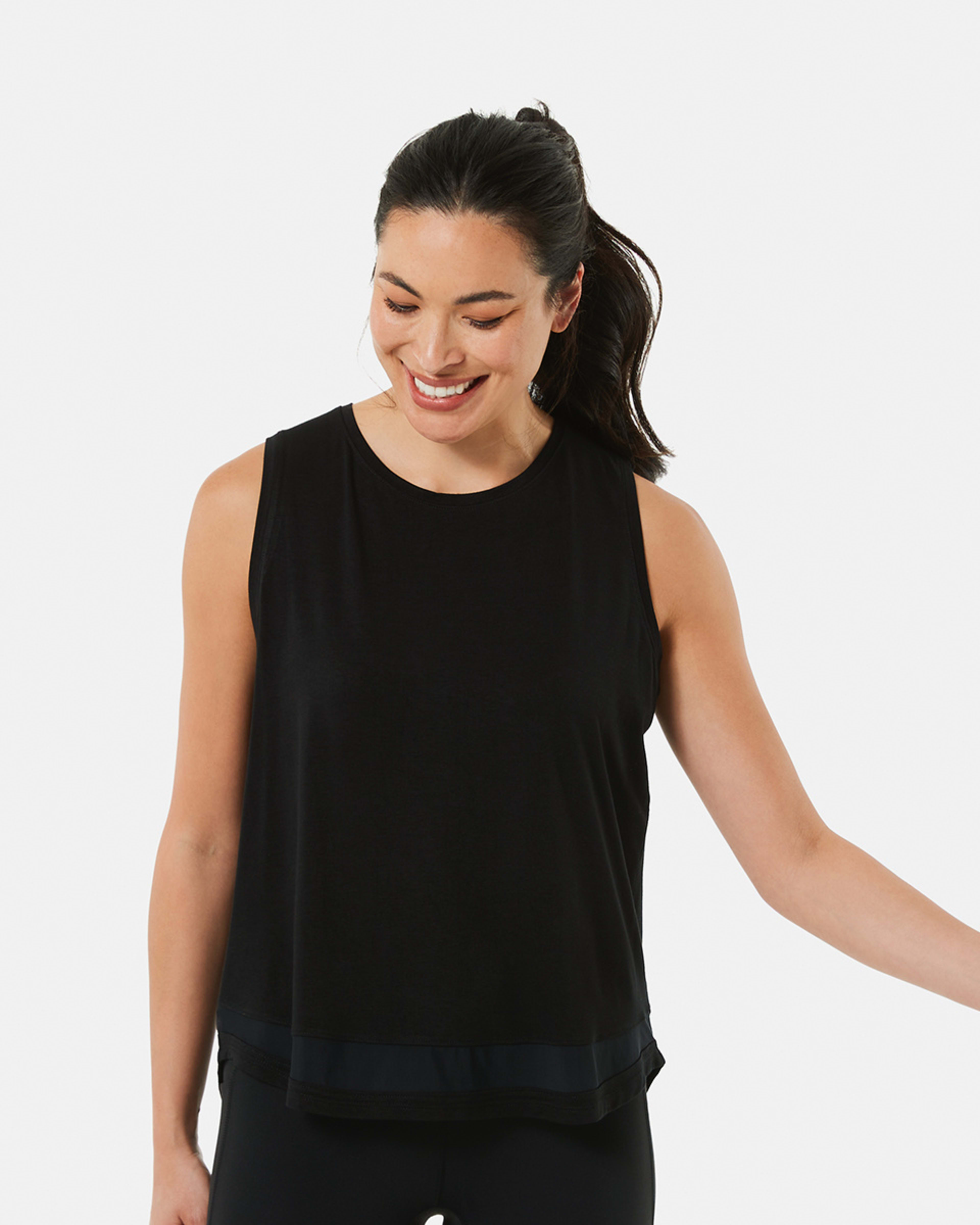 1 Active Womens Sleeveless Mesh Tank Black
