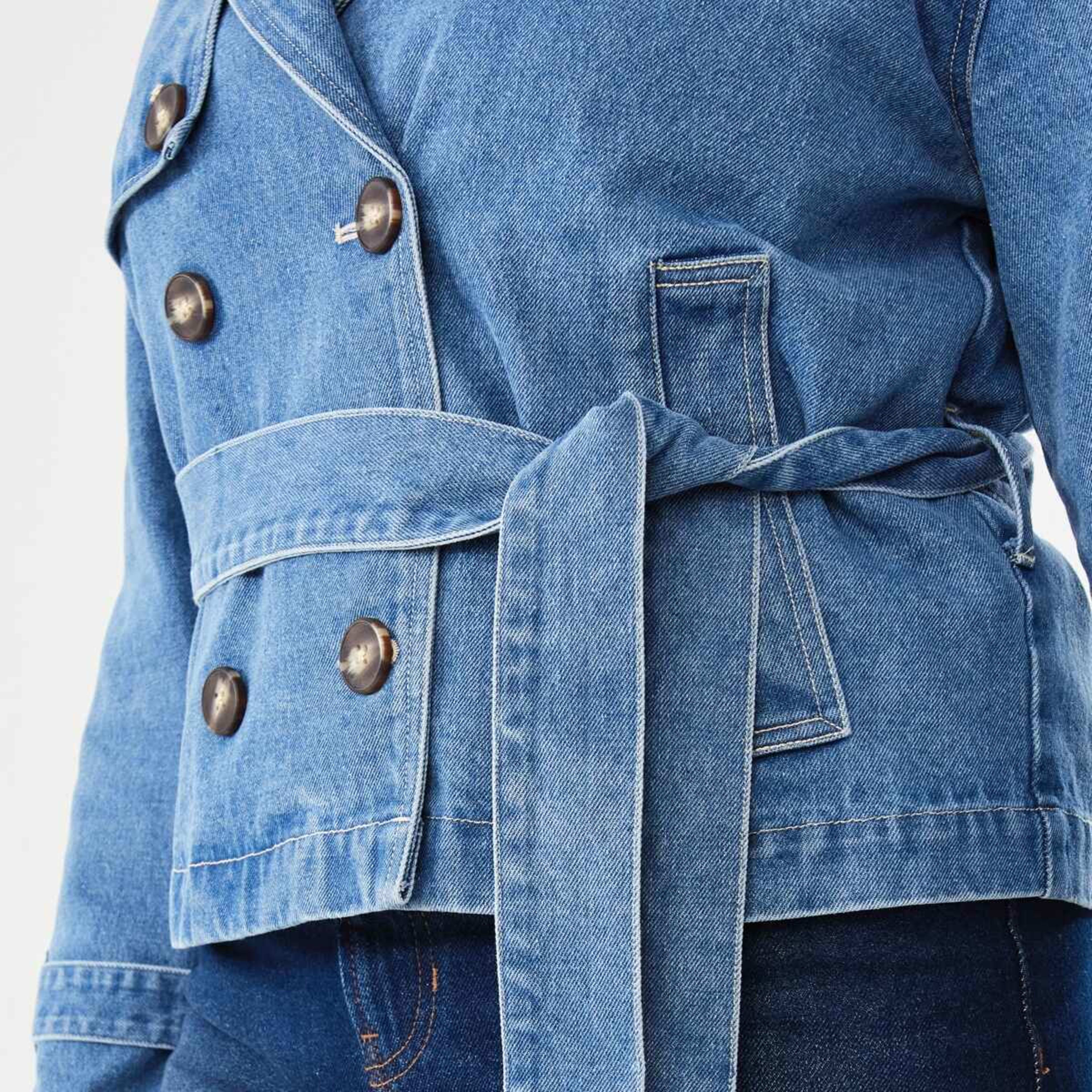 7 Denim Crop Trench Mid Wash, 7 of 10