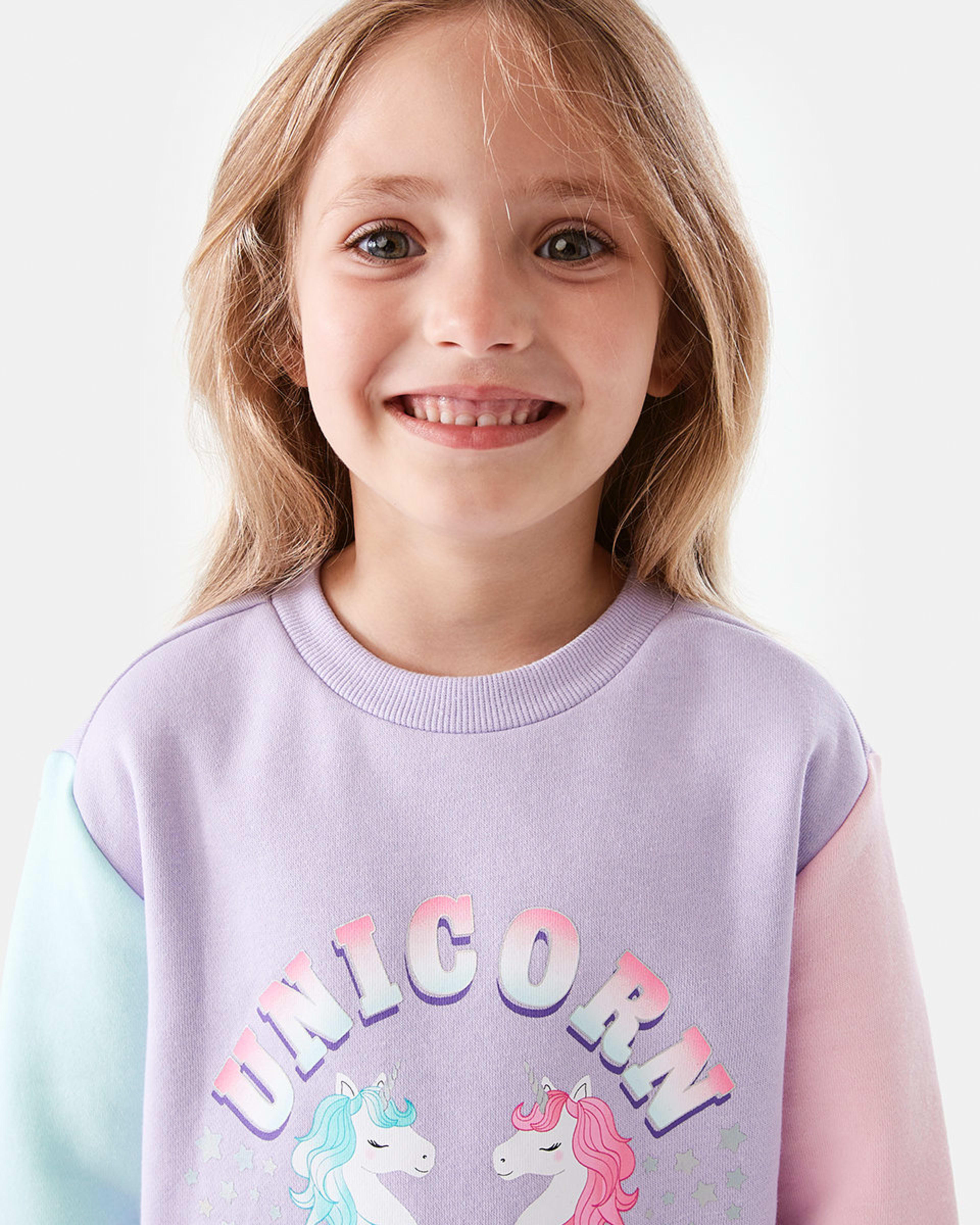 4 Print Crew Neck Sweatshirt Unicorn, 4 of 8