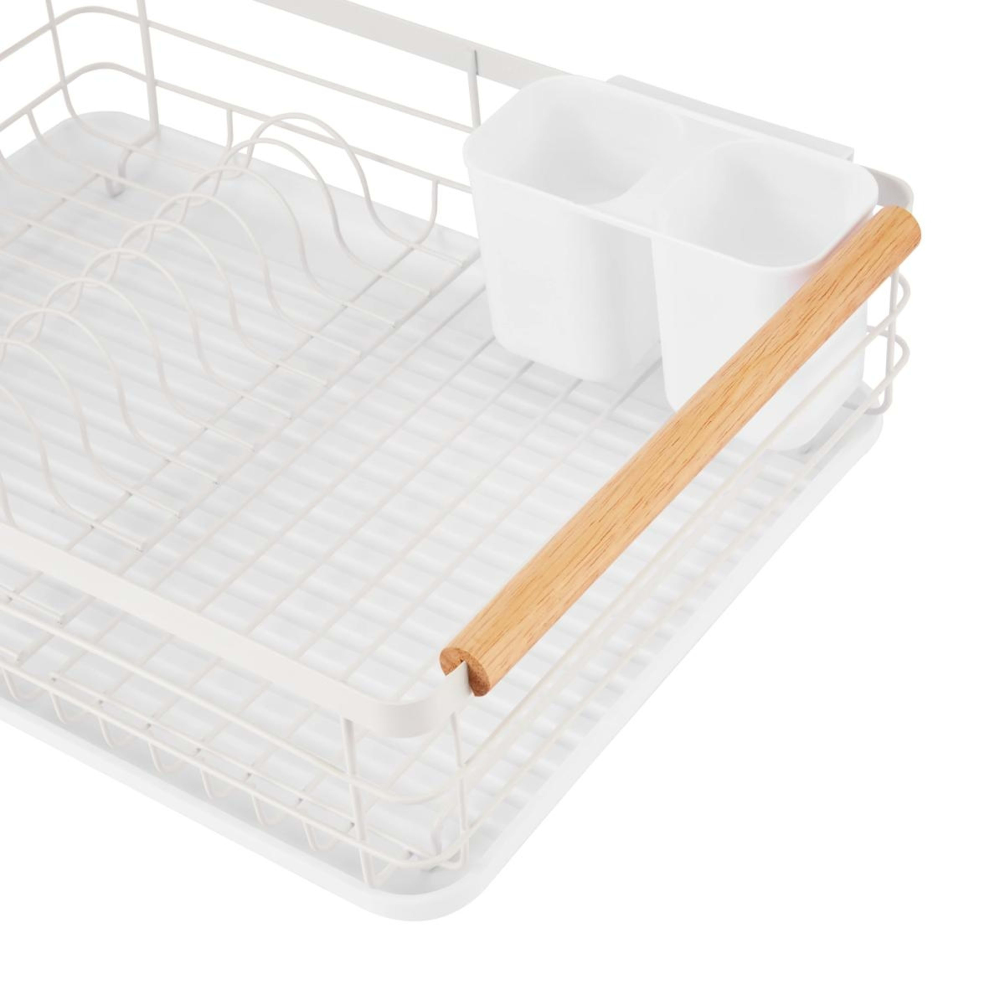 5 White Wooden Handle Dish Rack, 5 of 6