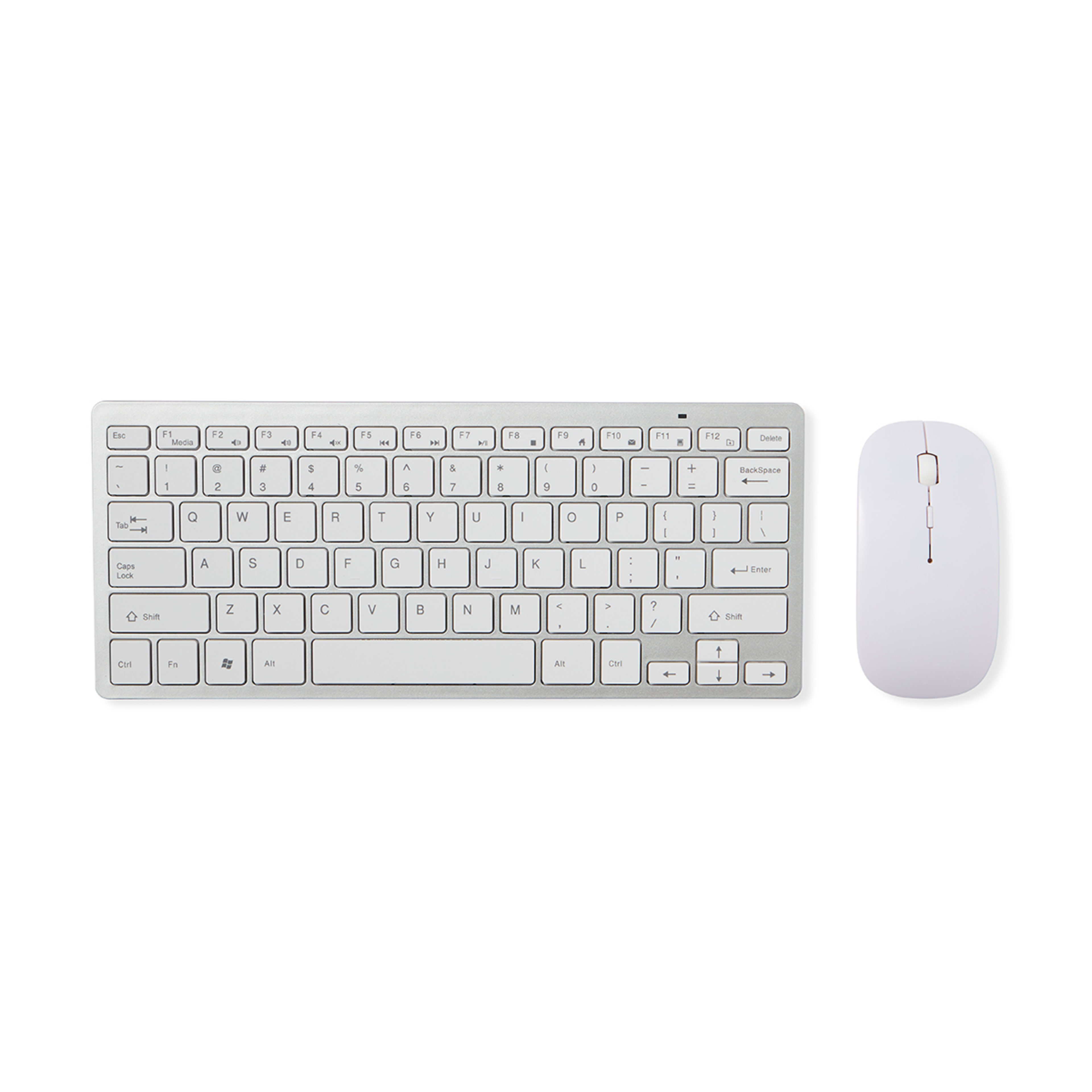 3 Wireless Keyboard and Mouse Combo - White and Silver, 3 of 8