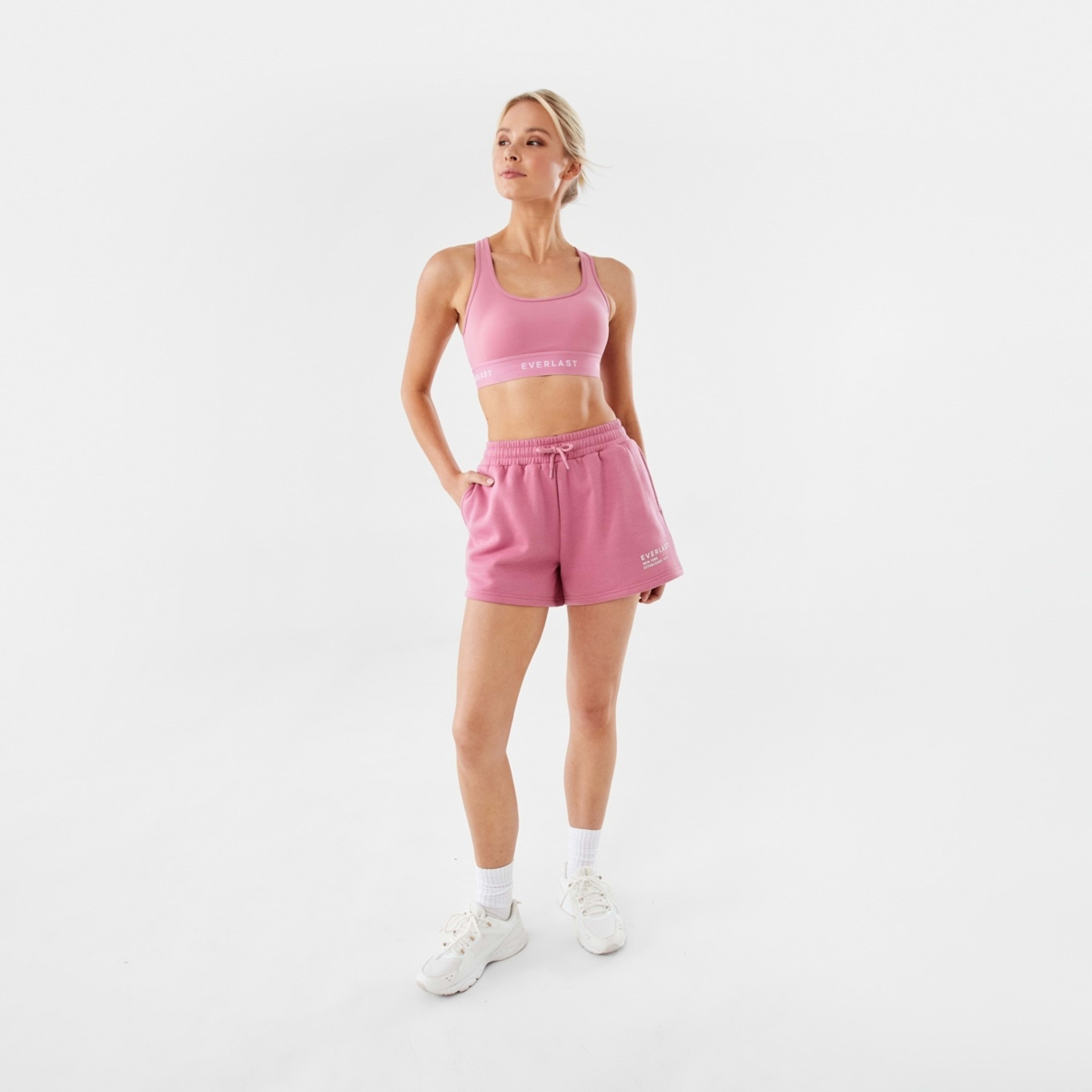 2 Everlast Womens Street Sweat Shorts Everlast Crystal Pink, 2 of 8