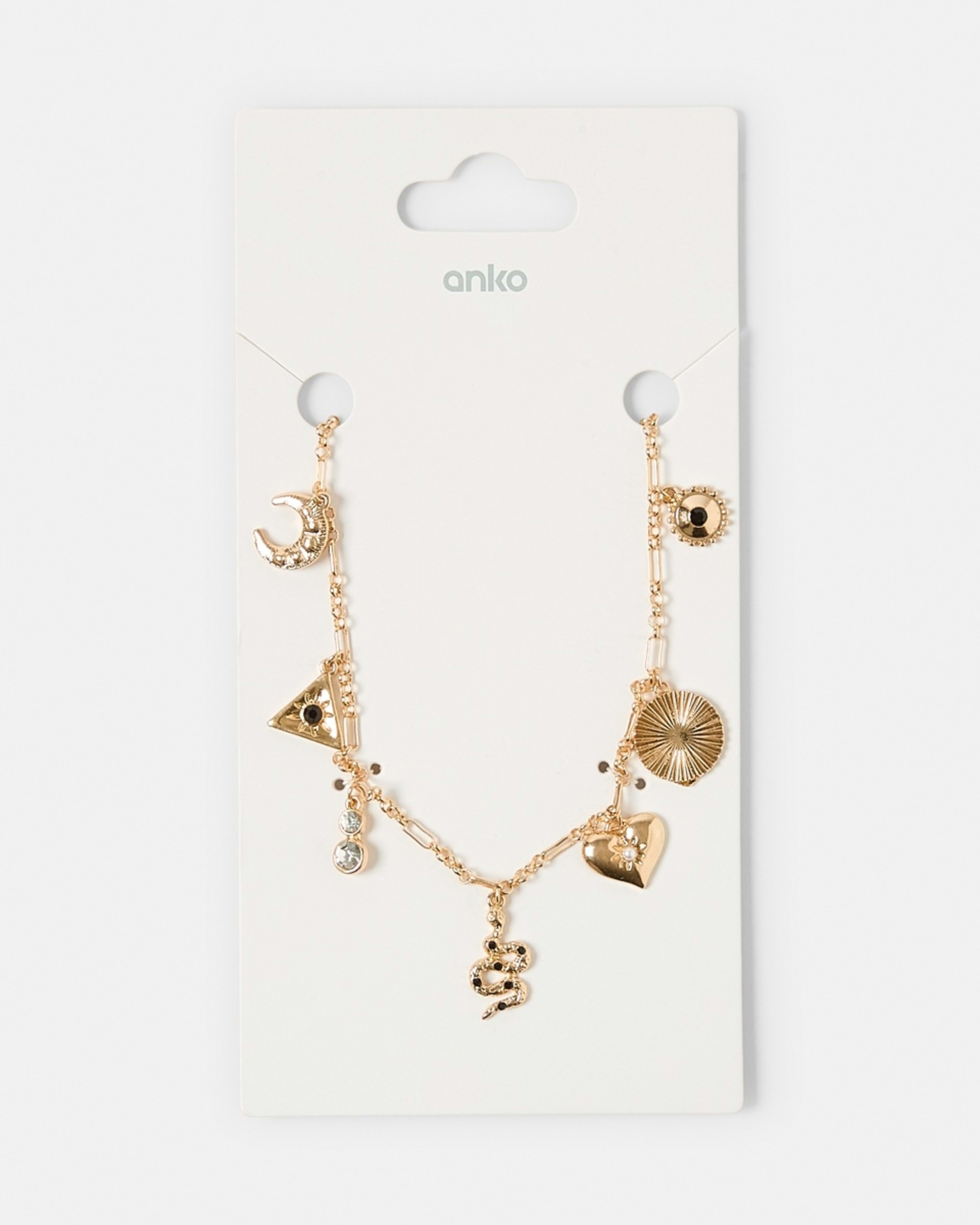 4 Snake Charm Necklace - Gold Tone Gold, 4 of 4