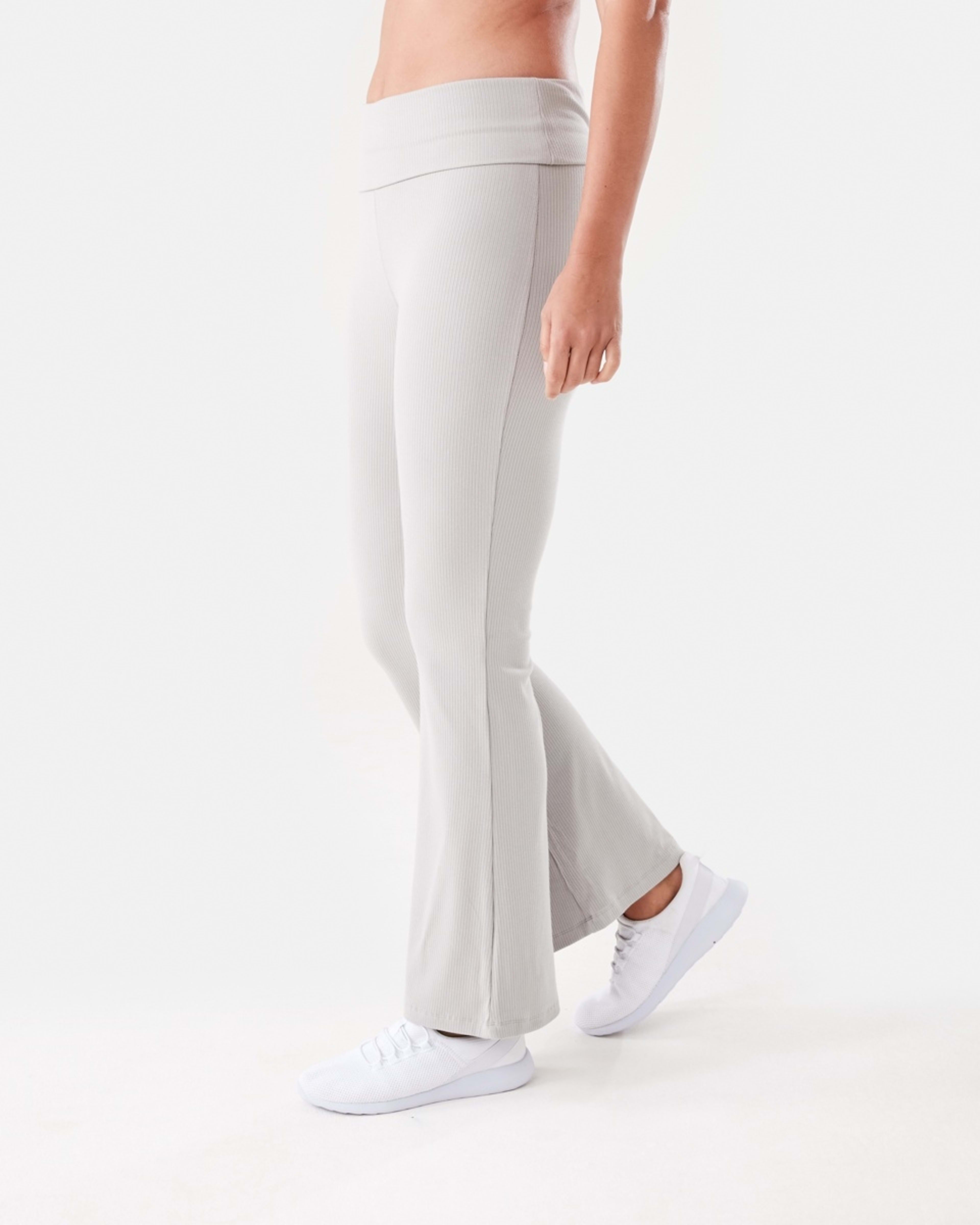 2 Active Womens Folded Waist Flare Pants HARMONY GREY, 2 of 4
