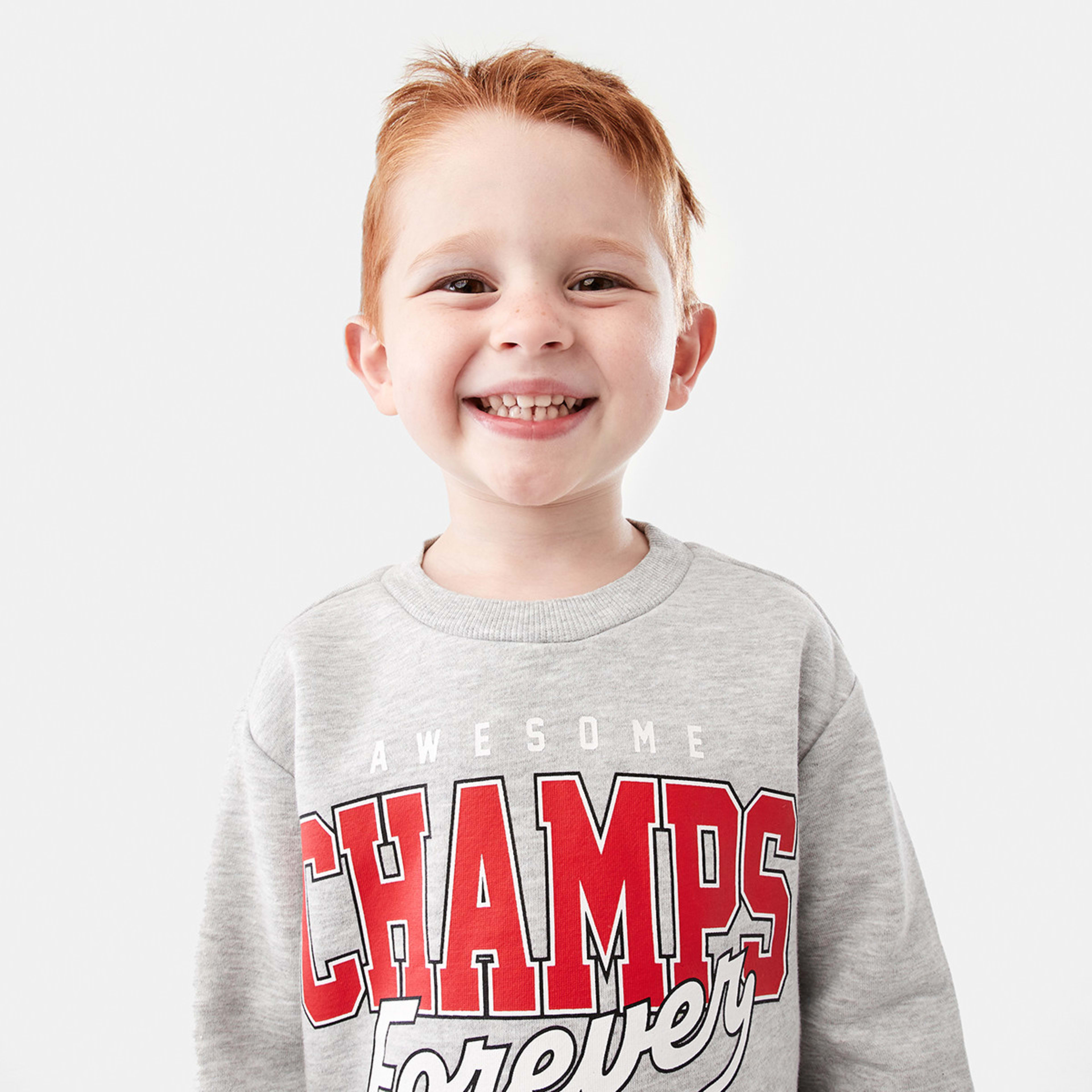 3 Print Crew Sweatshirt Grey Champ, 3 of 8