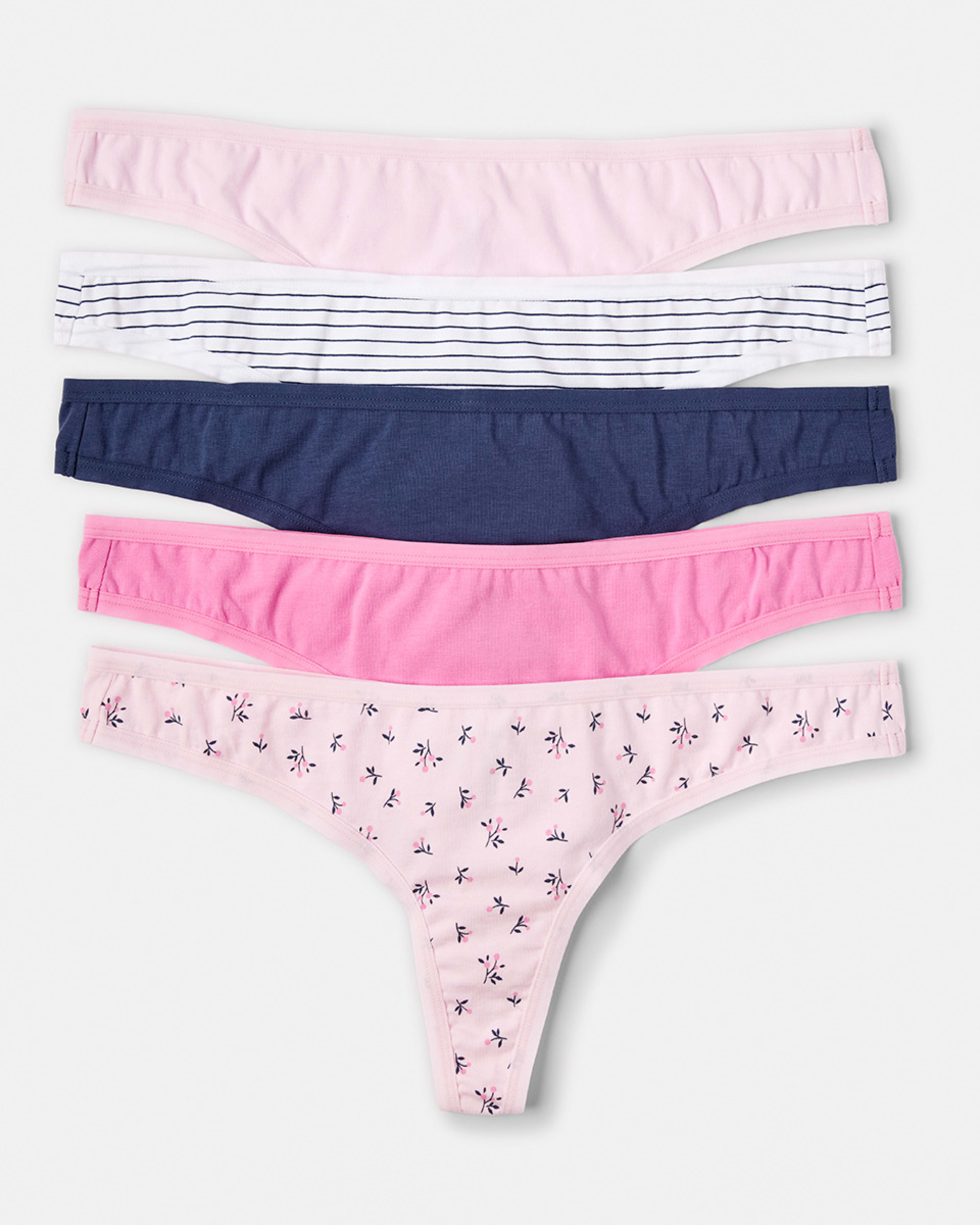 1 5 Pack G-String Briefs DITSY MULTI