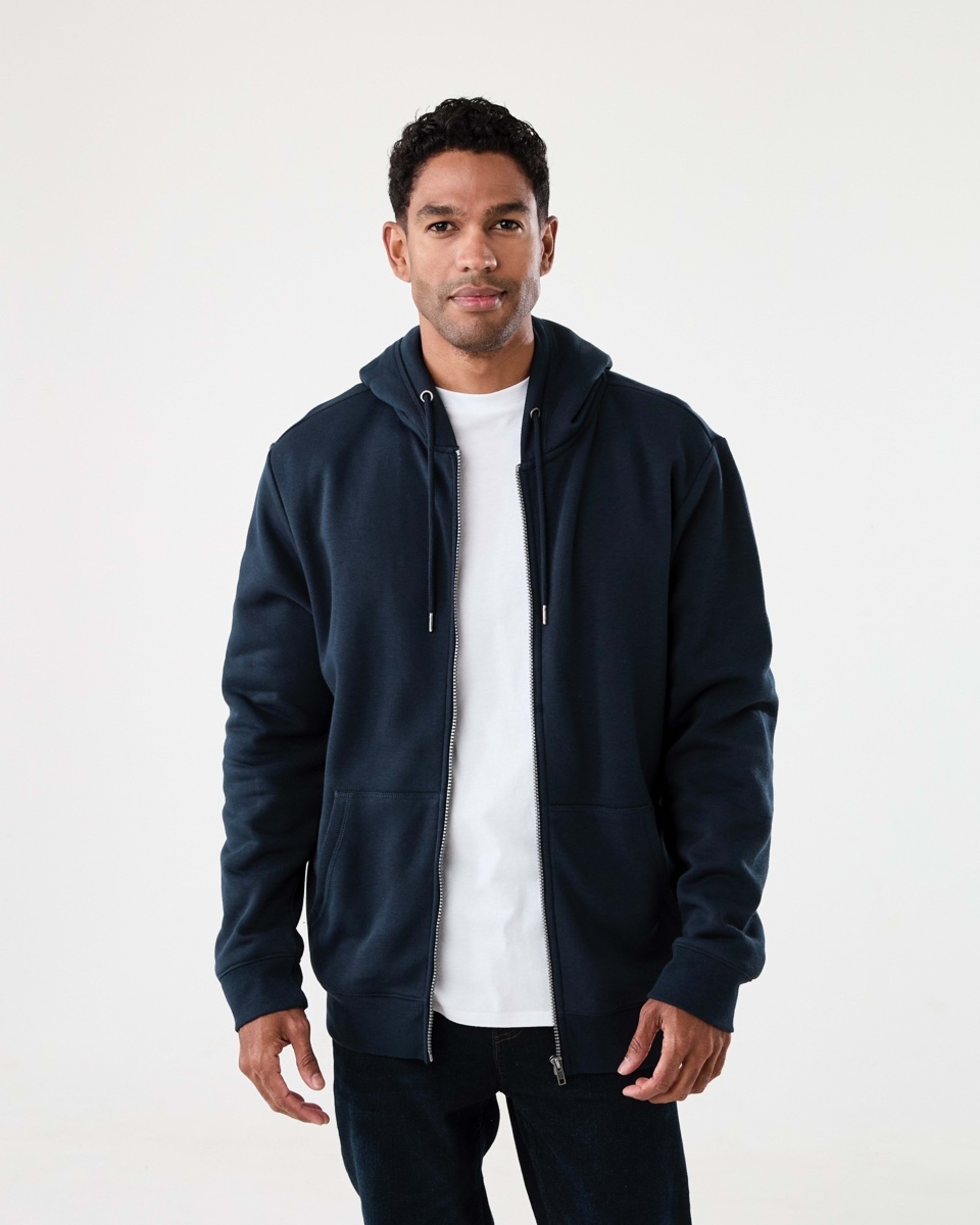 1 Comfort Zip Through Hoodie Dark Sapphire, 1 of 7