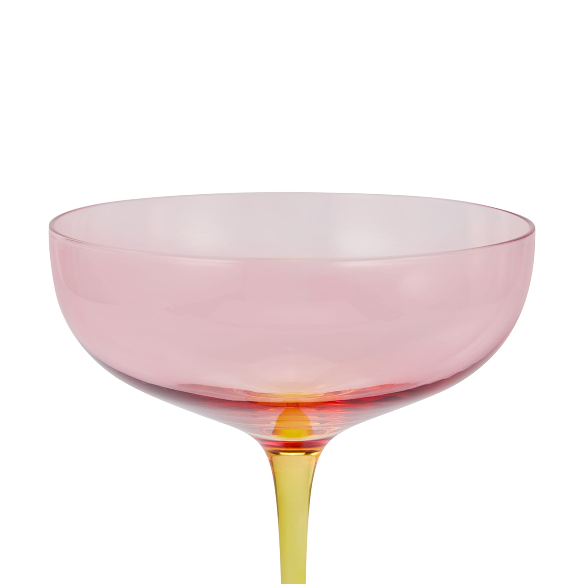 4 Two Tone Pink and Yellow Coupe Glasses Kmart