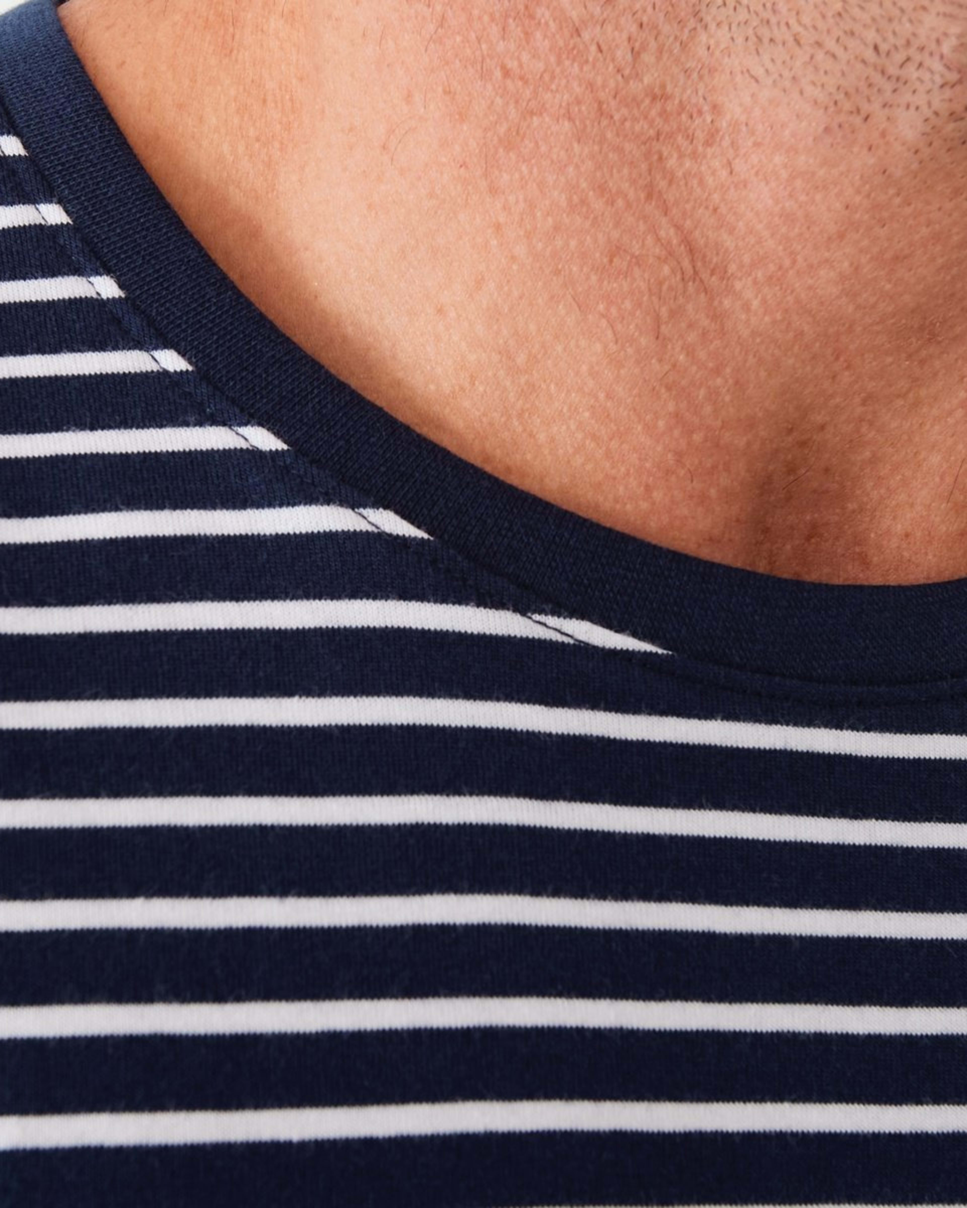 5 Australian Grown Cotton Stripe T-Shirt Nvy Strp, 5 of 6