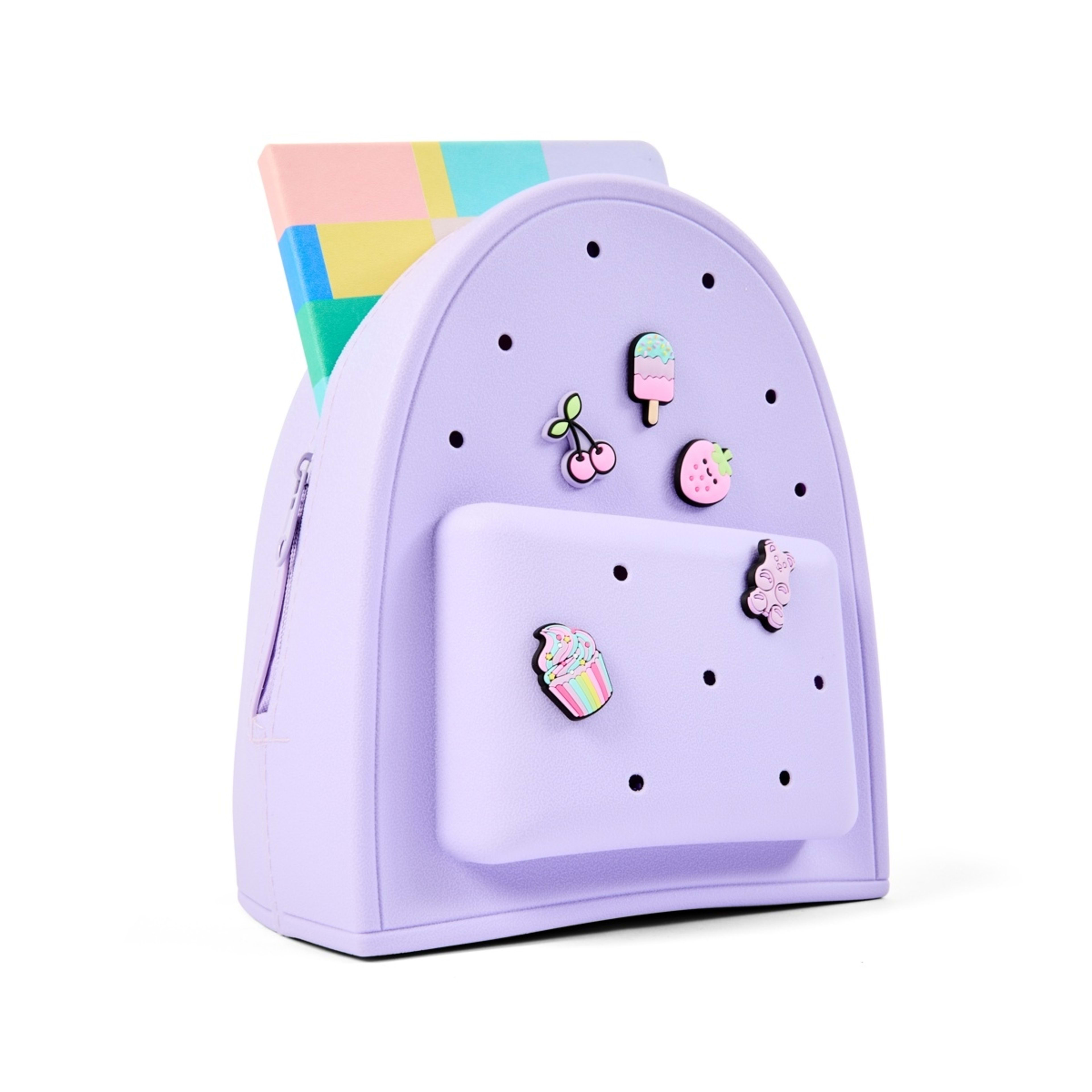 1 Mini Backpack with Charms - Purple
