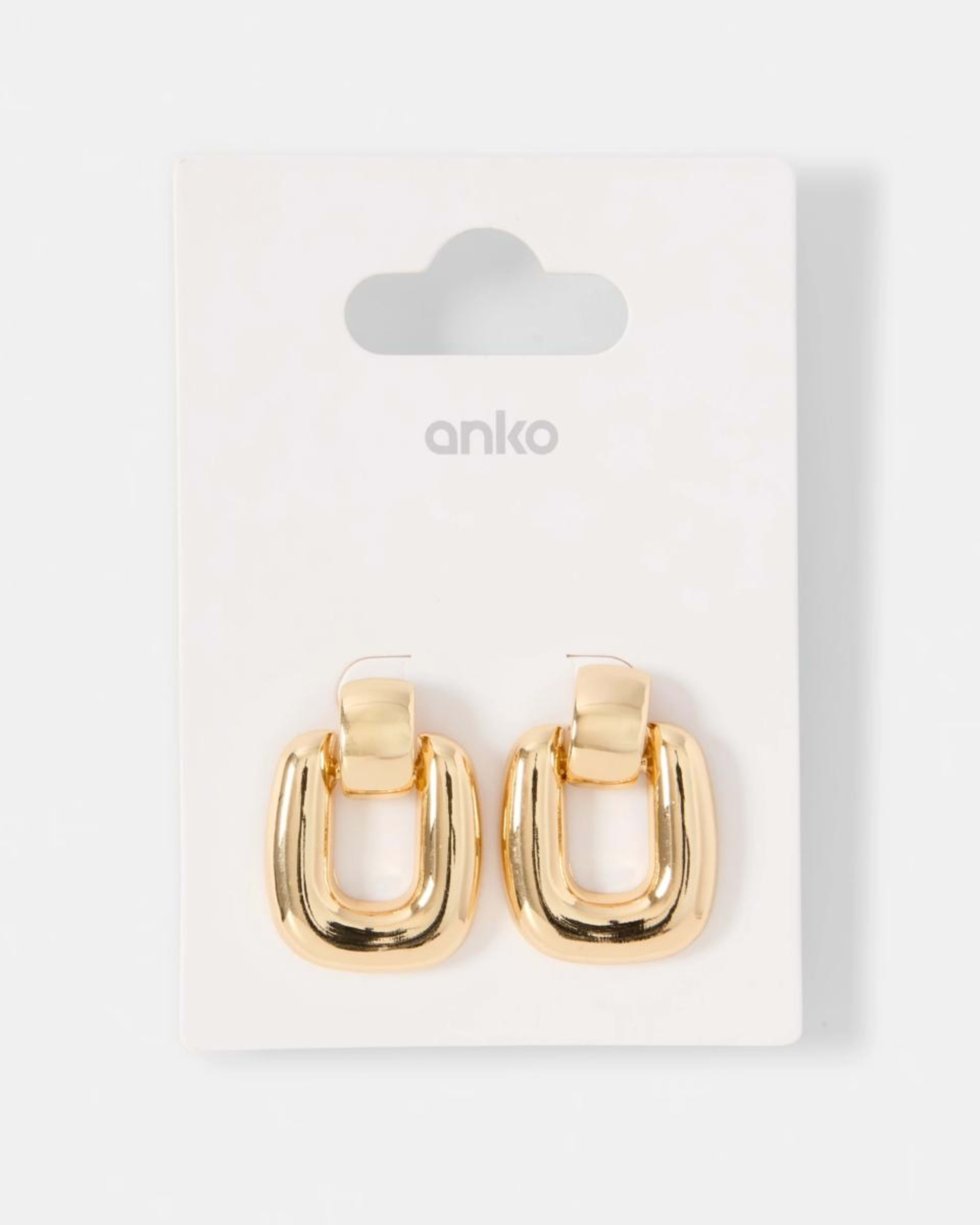 8 Square Doorknocker Earrings - Gold Tone Gold, 8 of 8