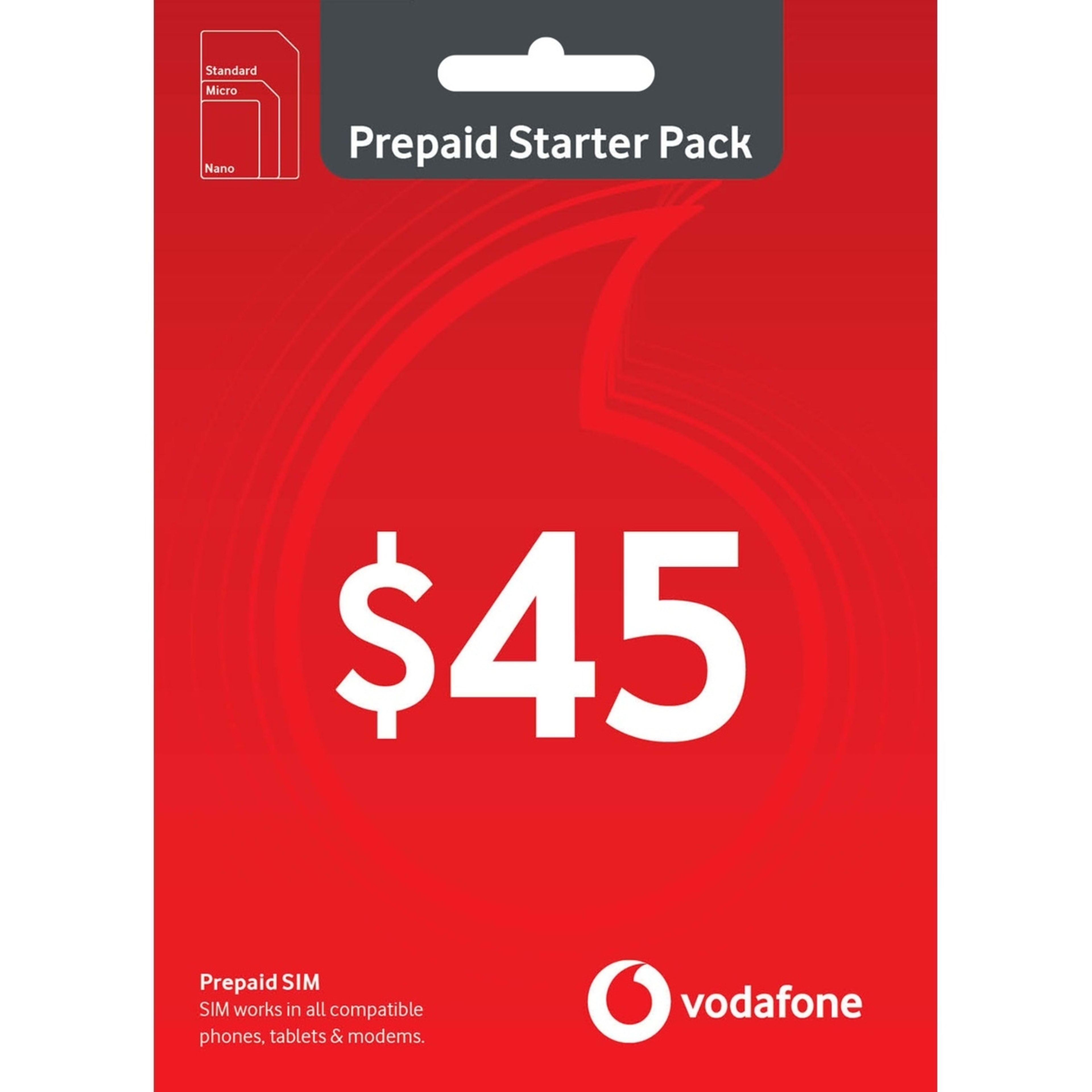 1 Vodafone $45 Prepaid SIM Starter Pack
