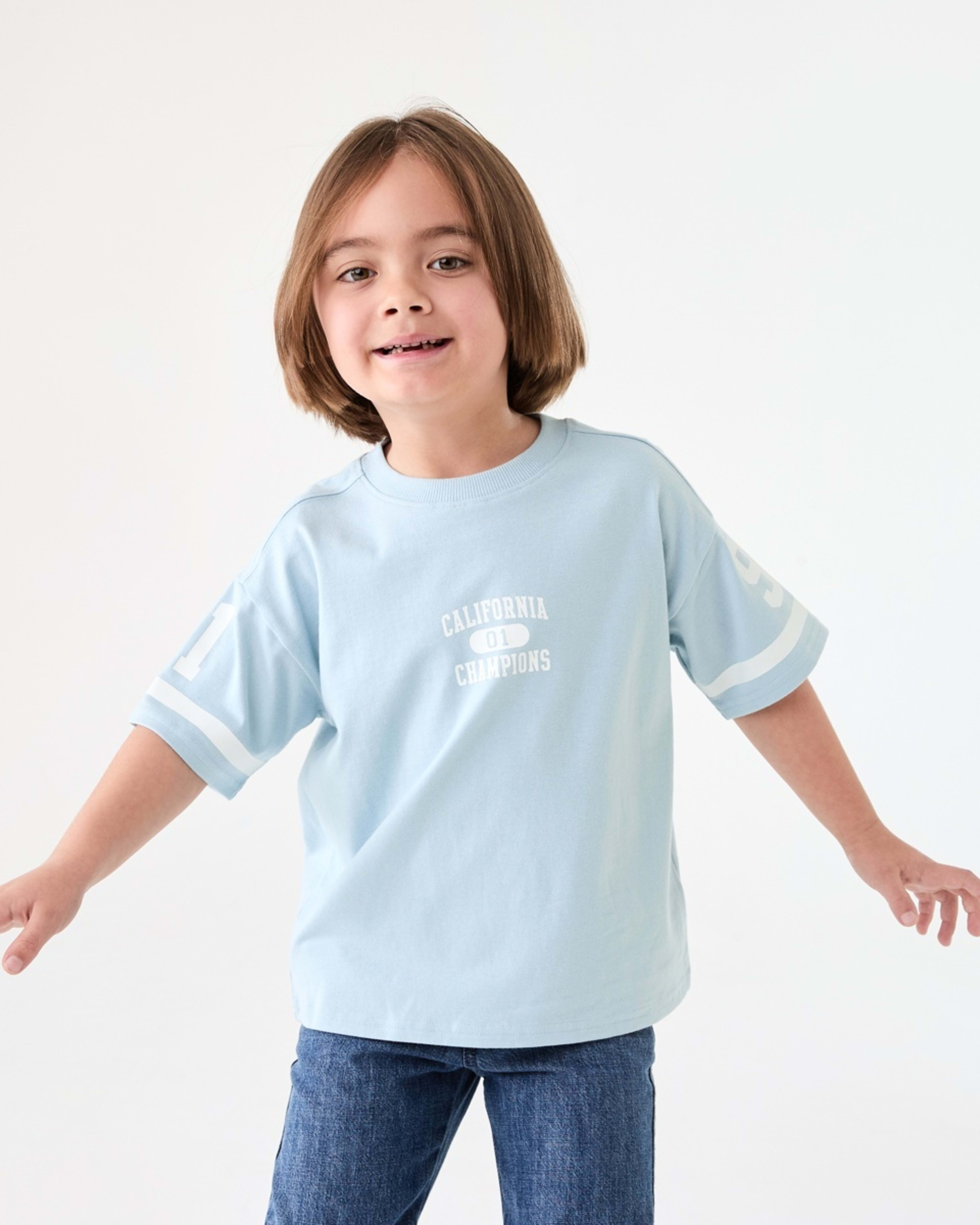 1 Short Sleeve Oversized Print T-shirt CALIFORNIA CHAMPIONS BLUE