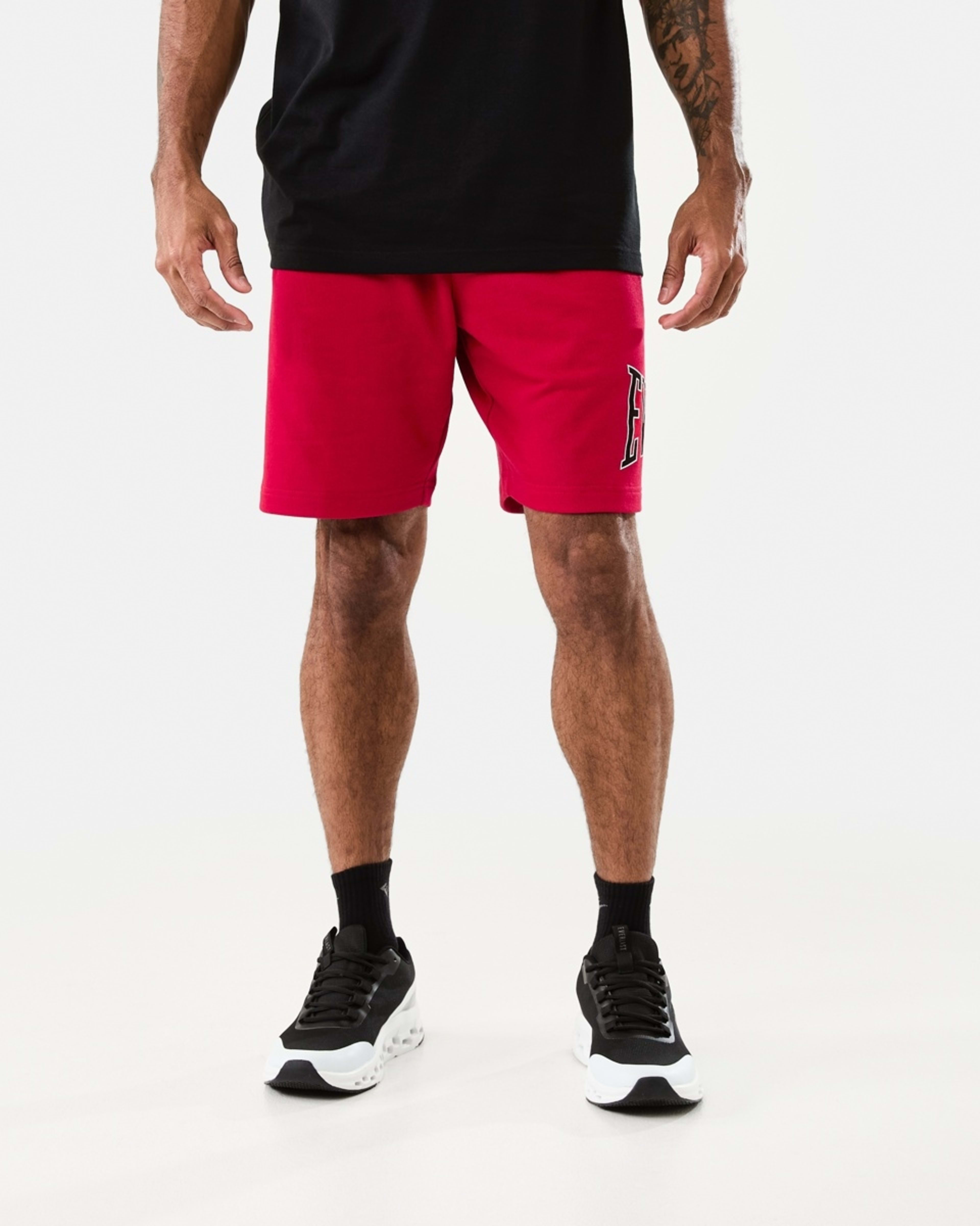 7 Everlast Mens French Terry Shorts Crimson, 7 of 8