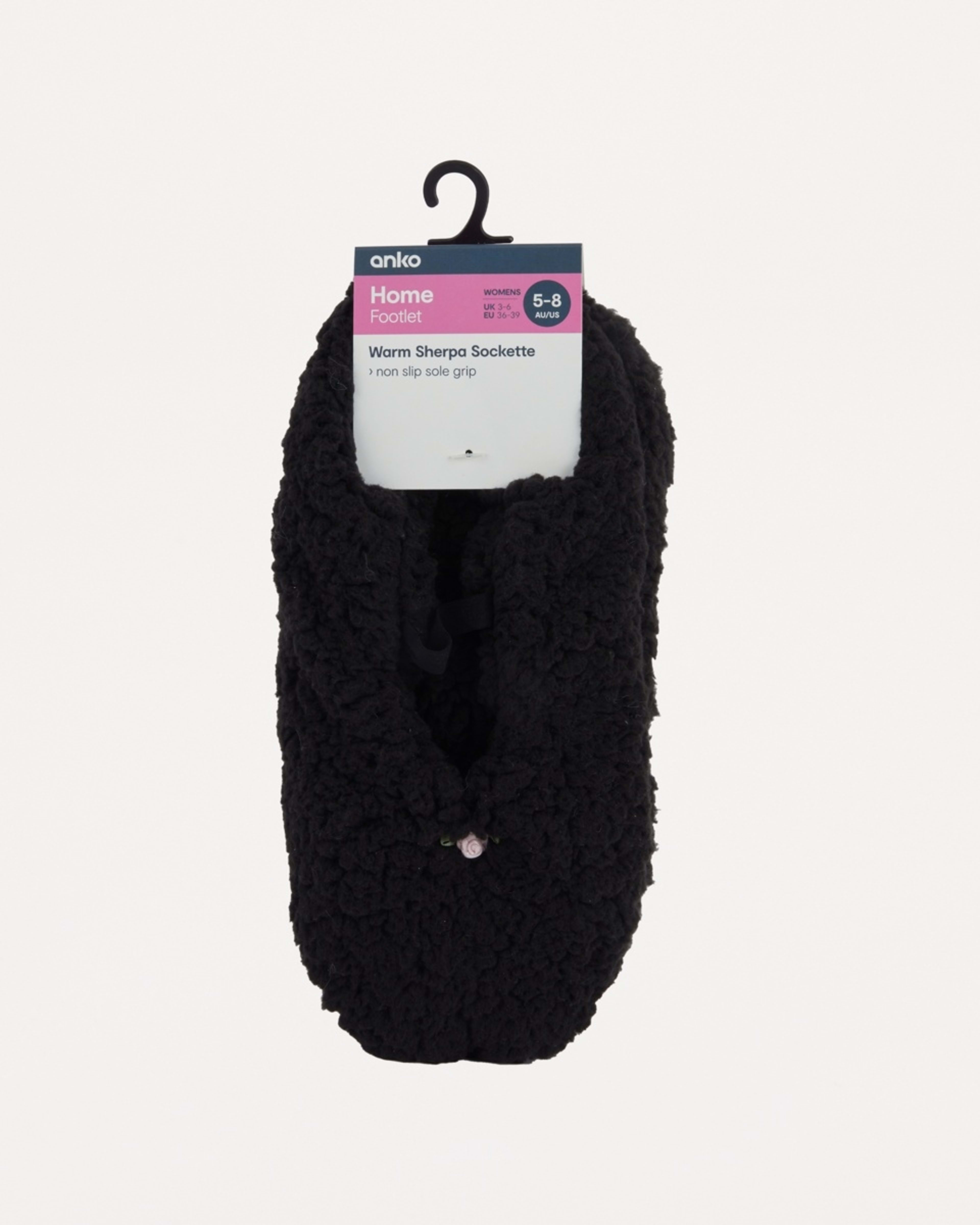 3 Sherpa Ballet Sockette Black, 3 of 3