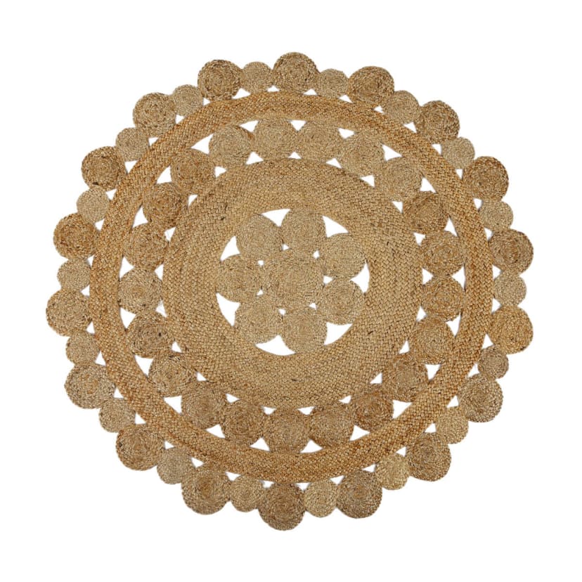 Round Cut Out Jute Rug 133cm Kmart
