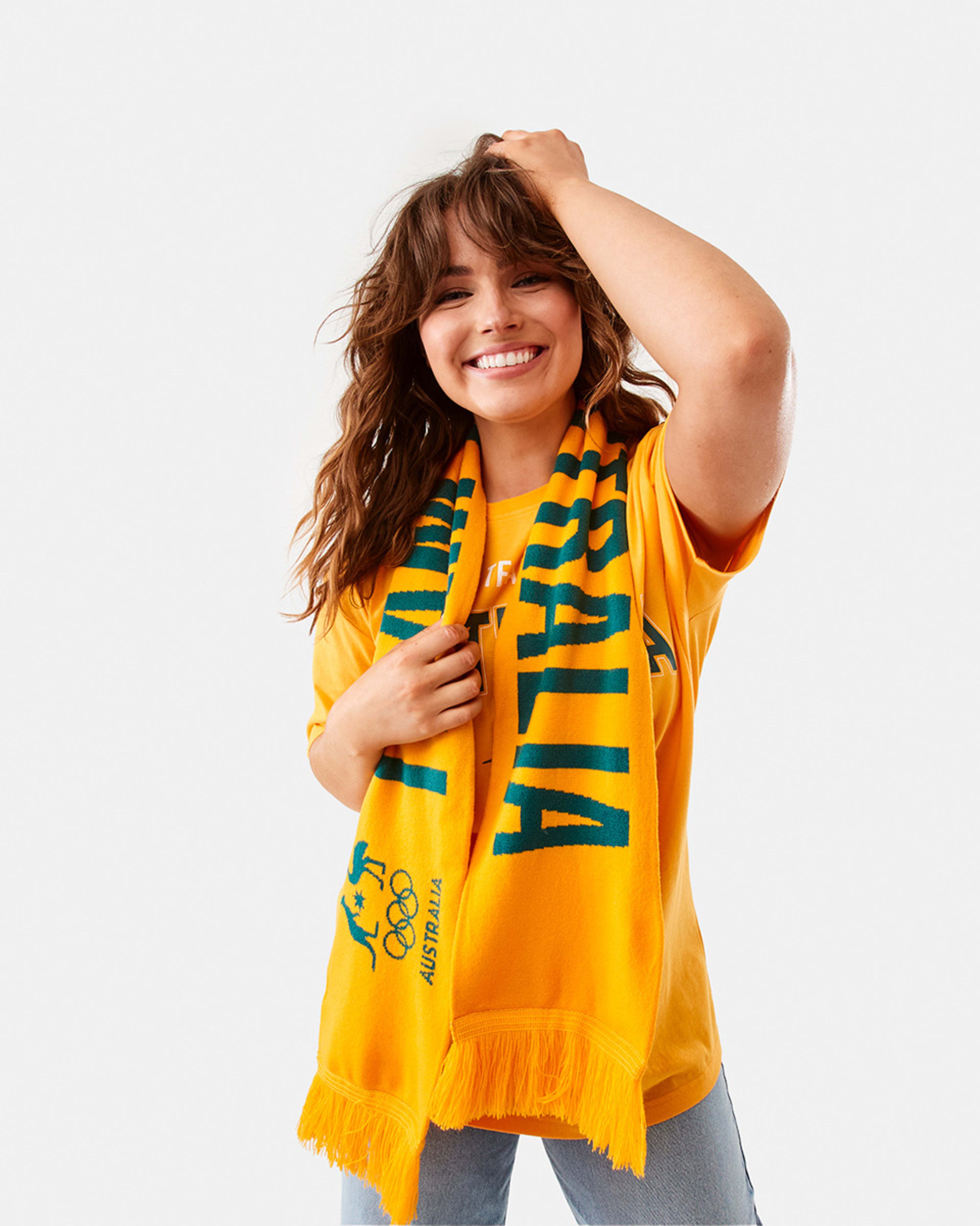 6 Active Unisex Olympics Team Aus Scarf Oz Yellow, 6 of 10