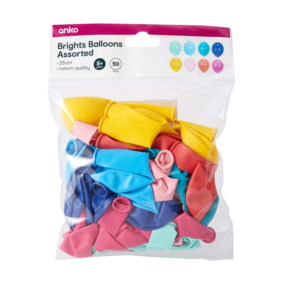 50 Pack Brights Balloons - Kmart