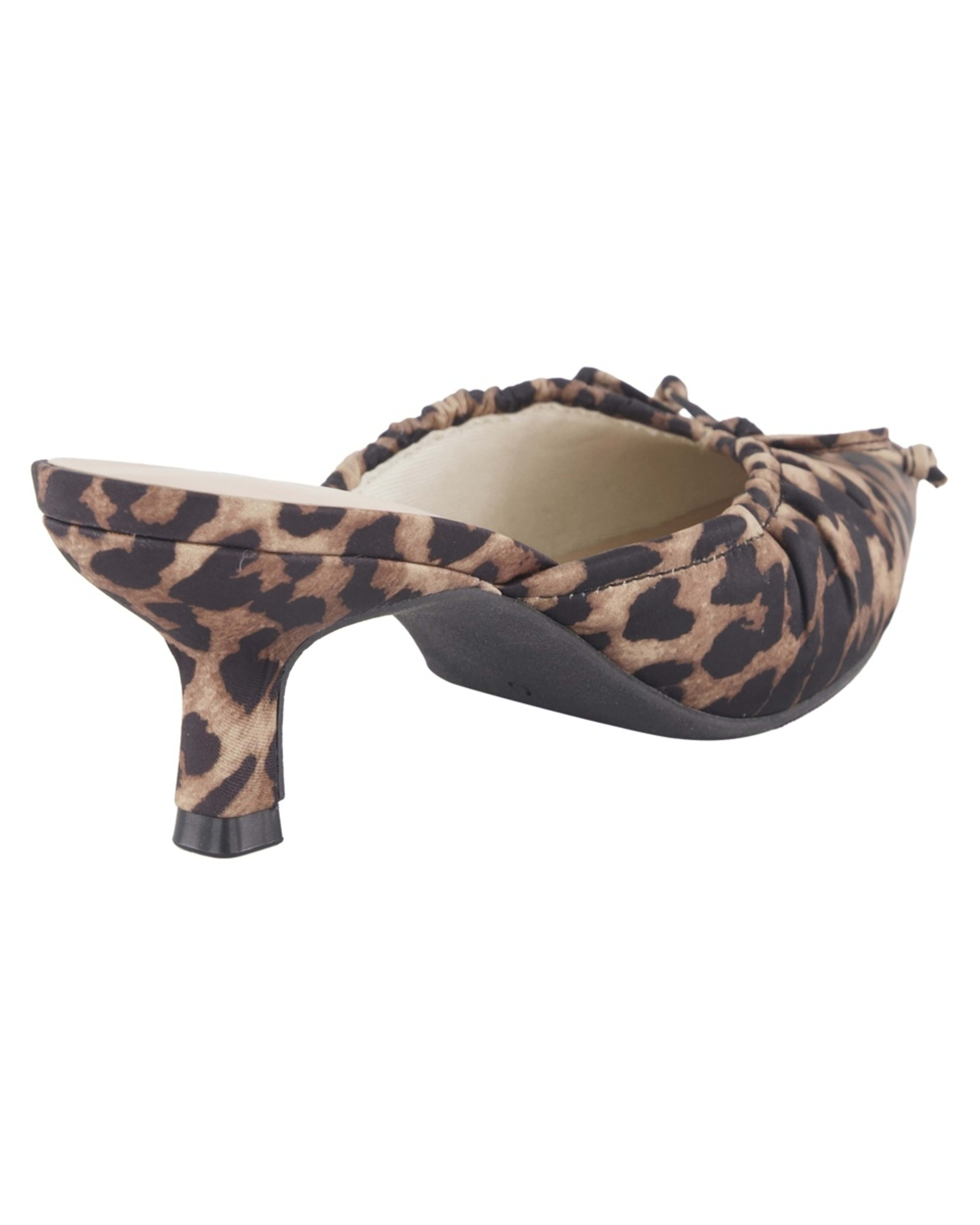 4 Ruched Kitten Heel Mules Leopard, 4 of 5
