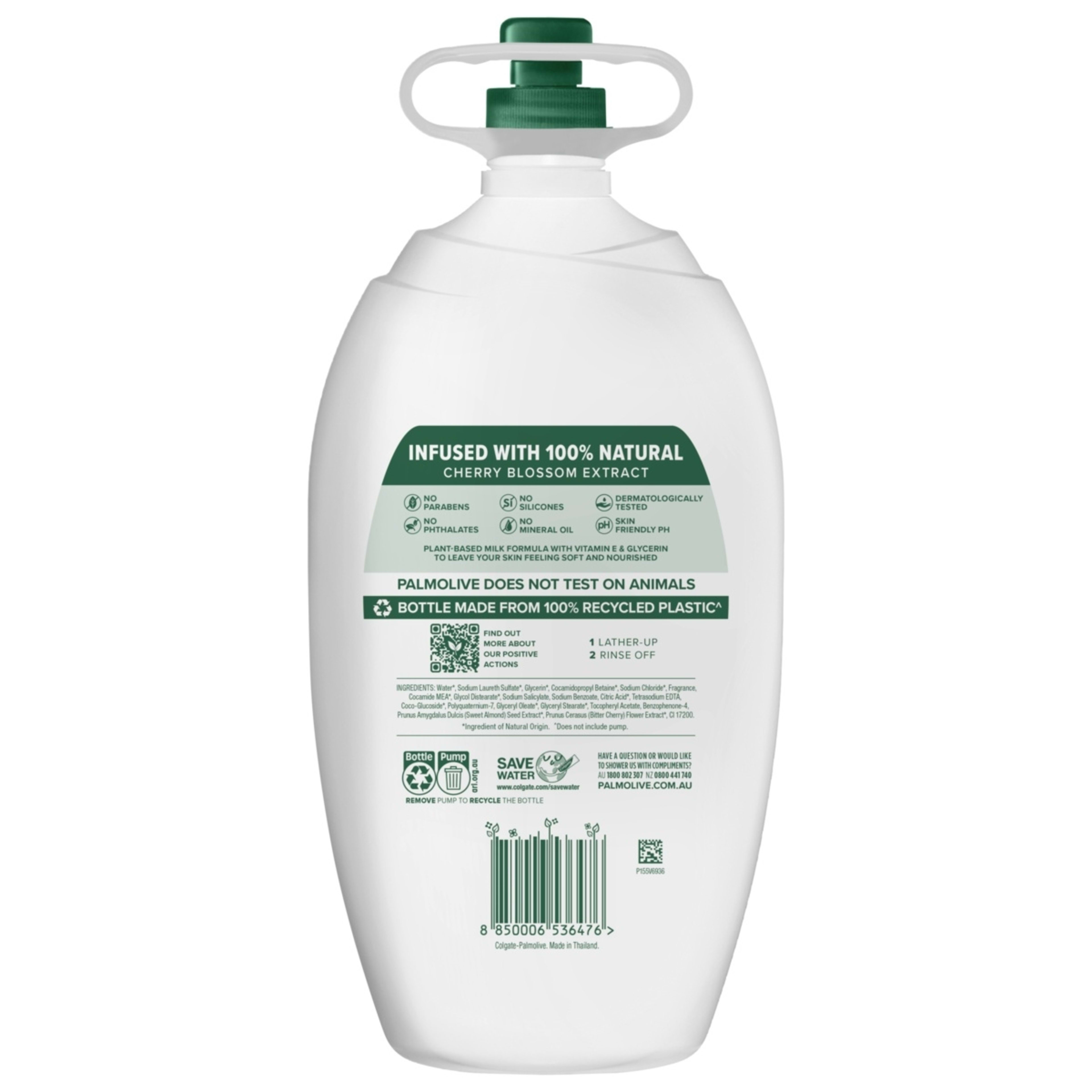 2 Palmolive Naturals Body Wash 2L - Cherry Blossom Extract and Moisturising Milk, 2 of 9