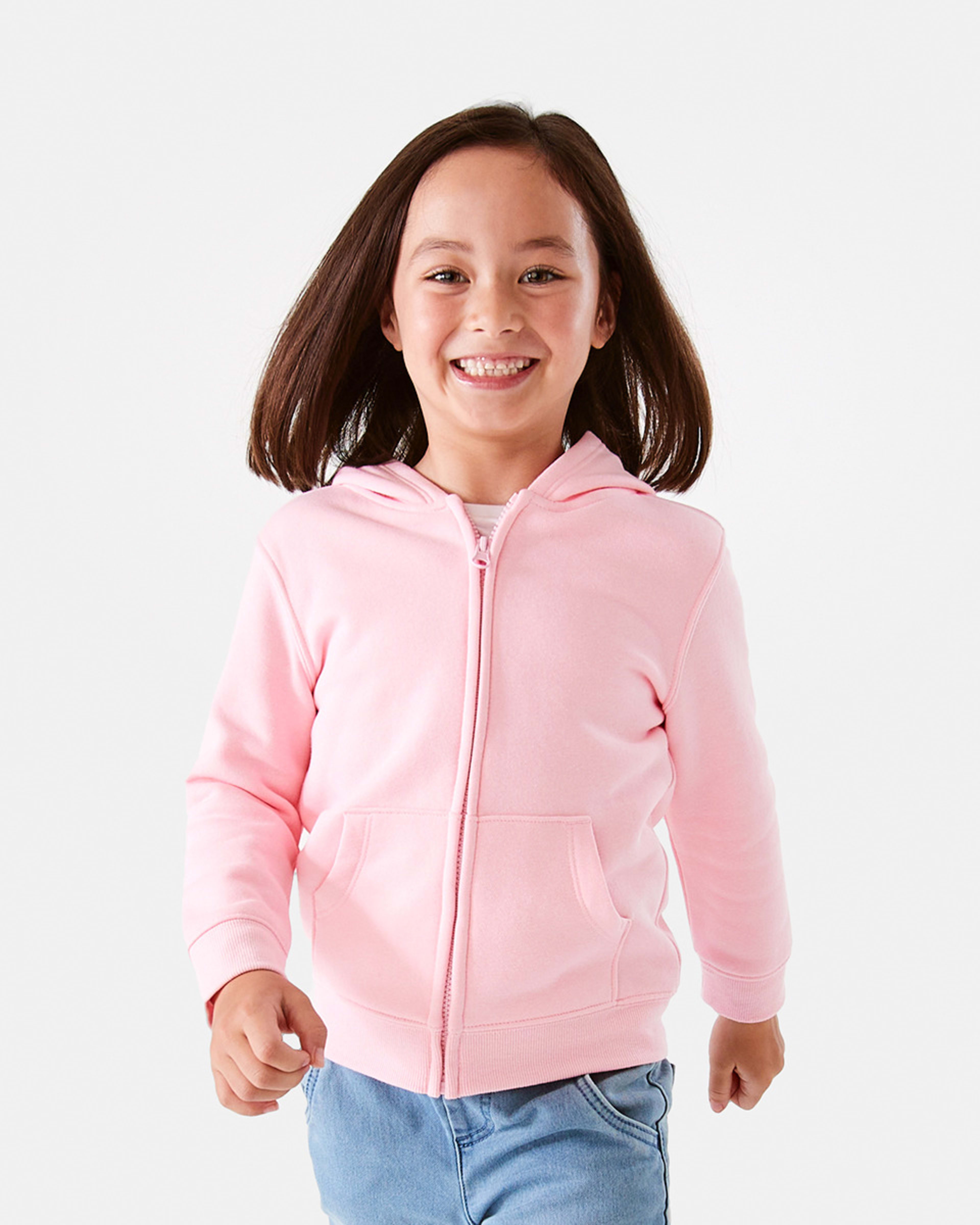 2 Plain Zip Through Hoodie Light Pink, 2 of 10