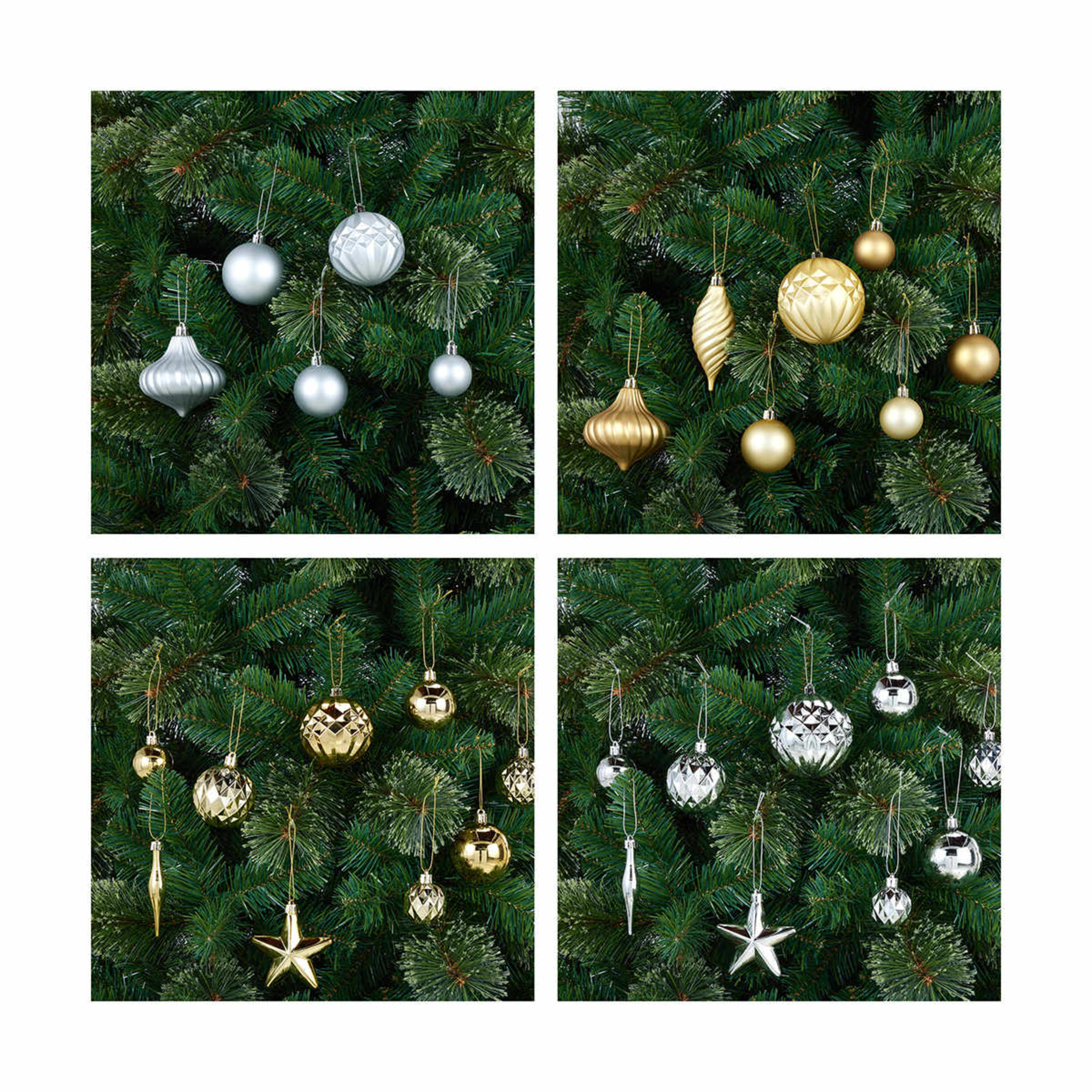 100 Piece Christmas Seasonal Sparkle Decoration Set - Kmart