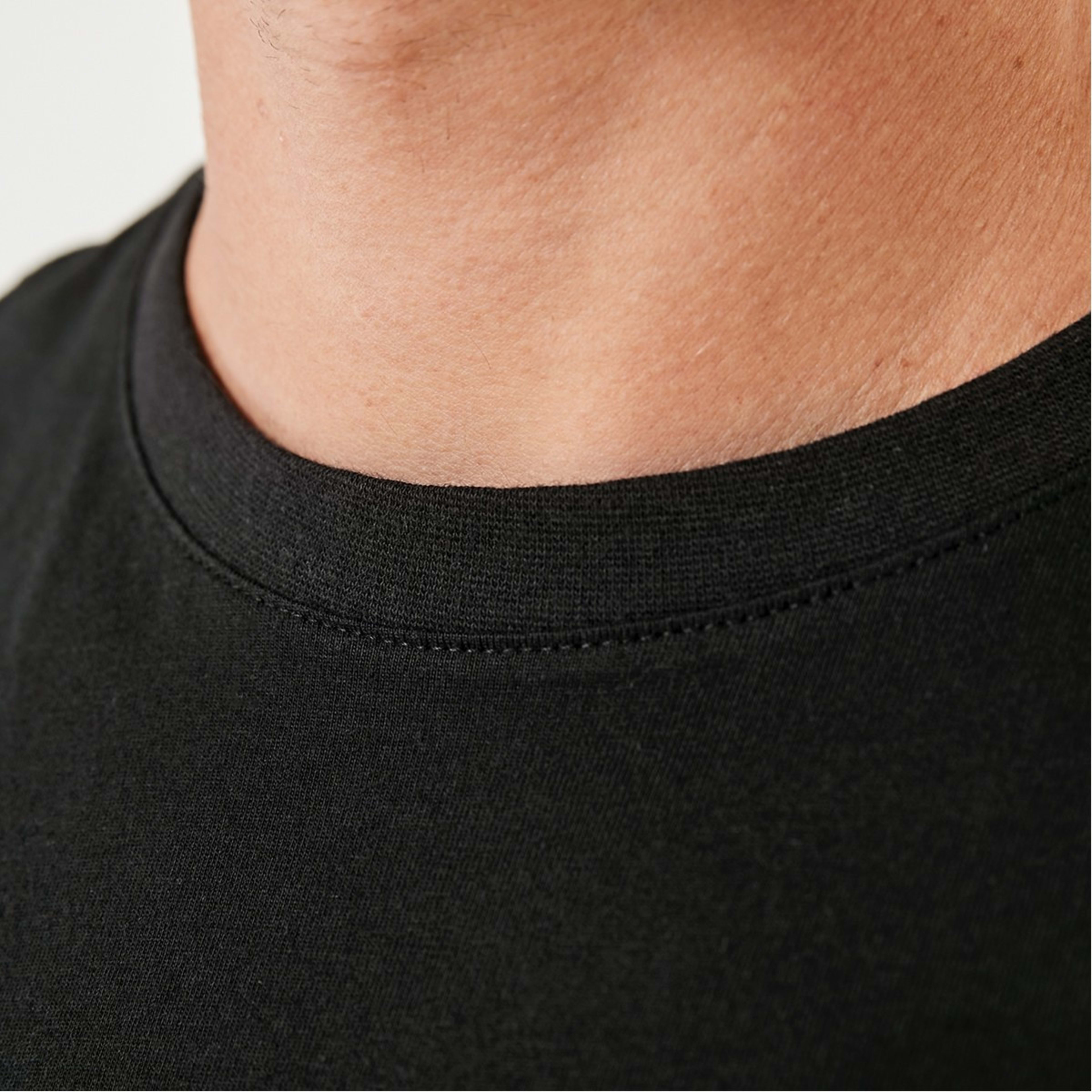 6 Plain Crew Neck T-shirt Black, 6 of 7