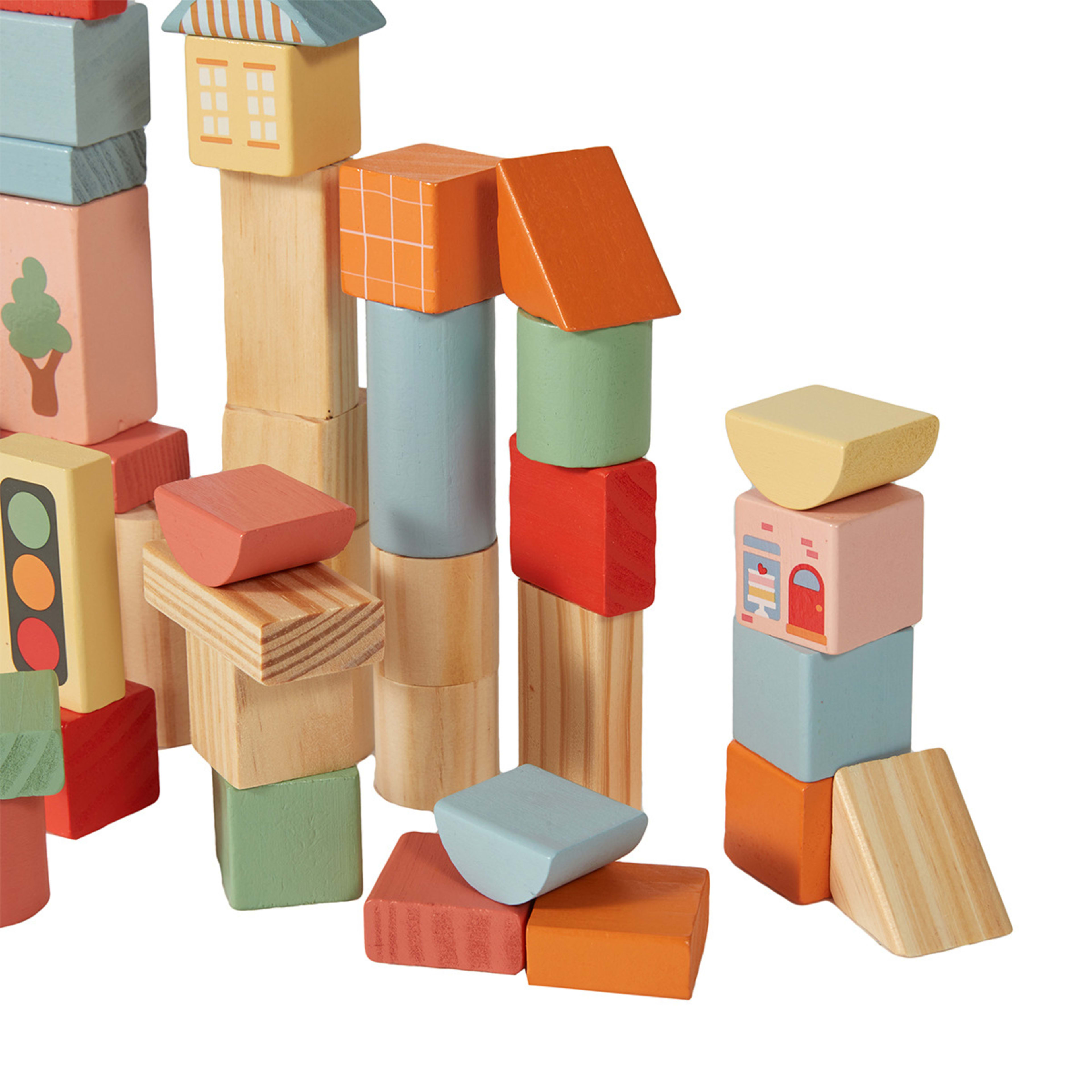 200 Piece Wooden Blocks with Shape Sorting Lid Playset Kmart