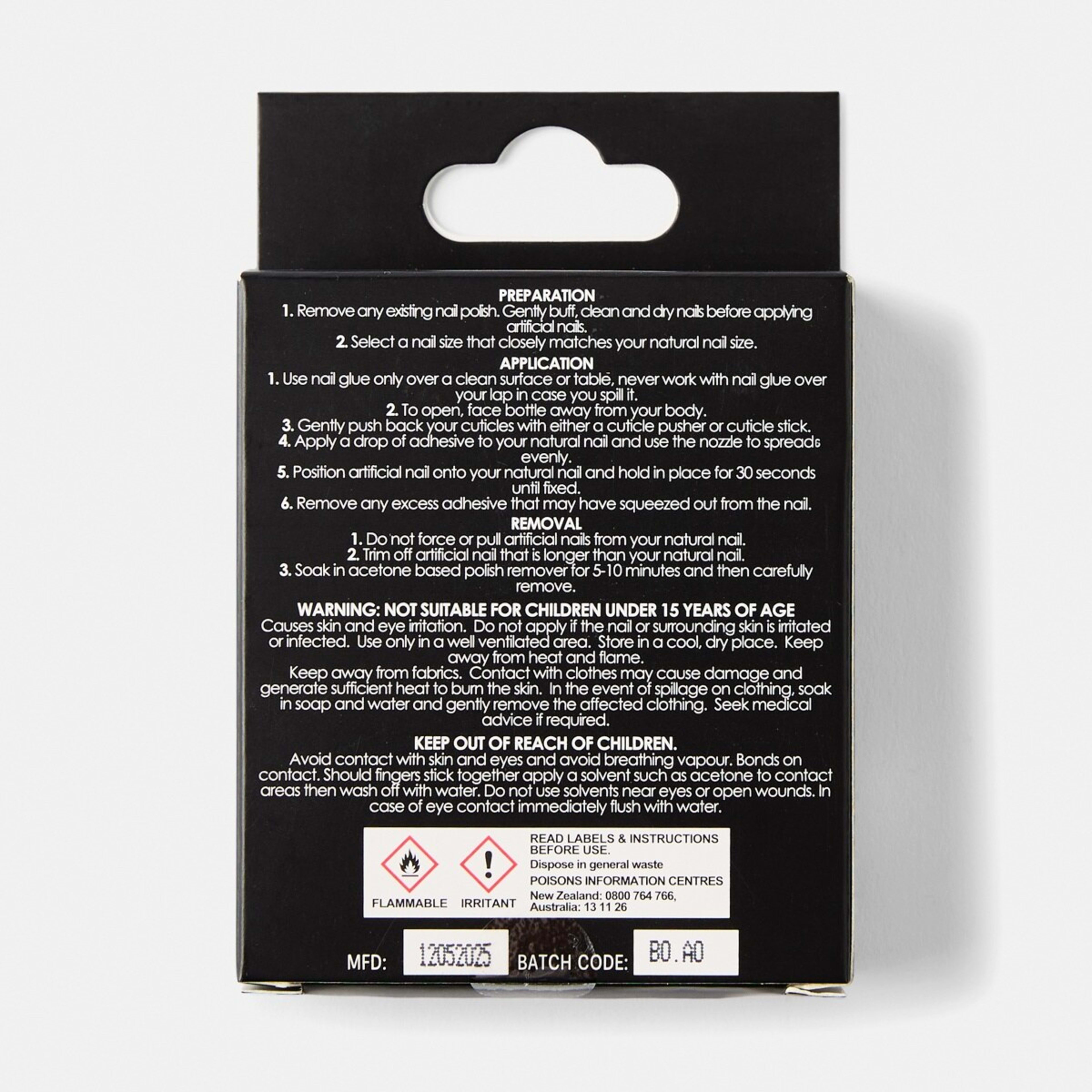 2 OXX Cosmetics 24 Pack Artificial Nails with Adhesive - Medium Square Shape, Neon Emboss, 2 of 5