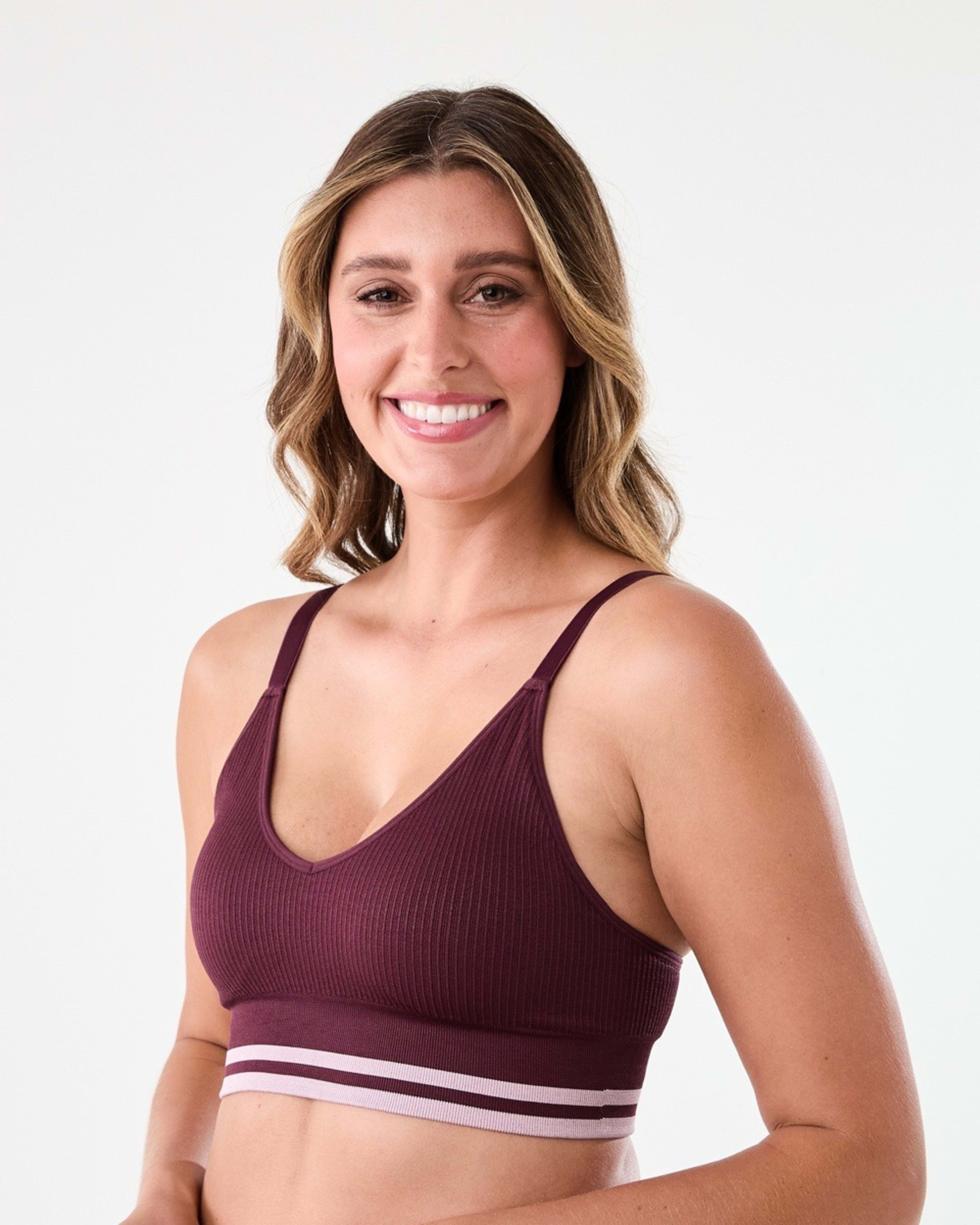 2 Sports Medium Support Seamfree Crop Top WINDSOR WINE, 2 of 6
