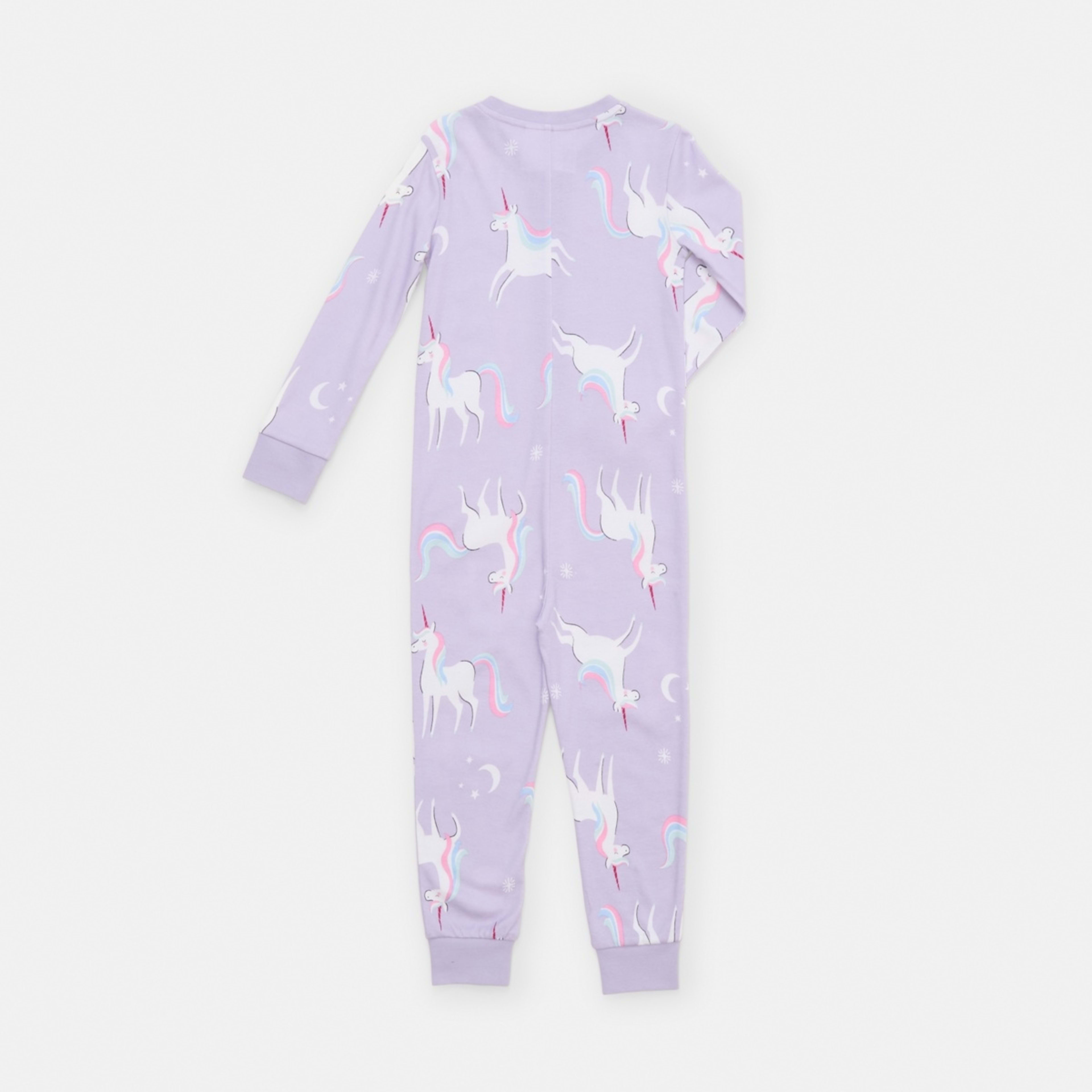 7 Rib All-In-One Sleepsuit Purple Unicorn, 7 of 9