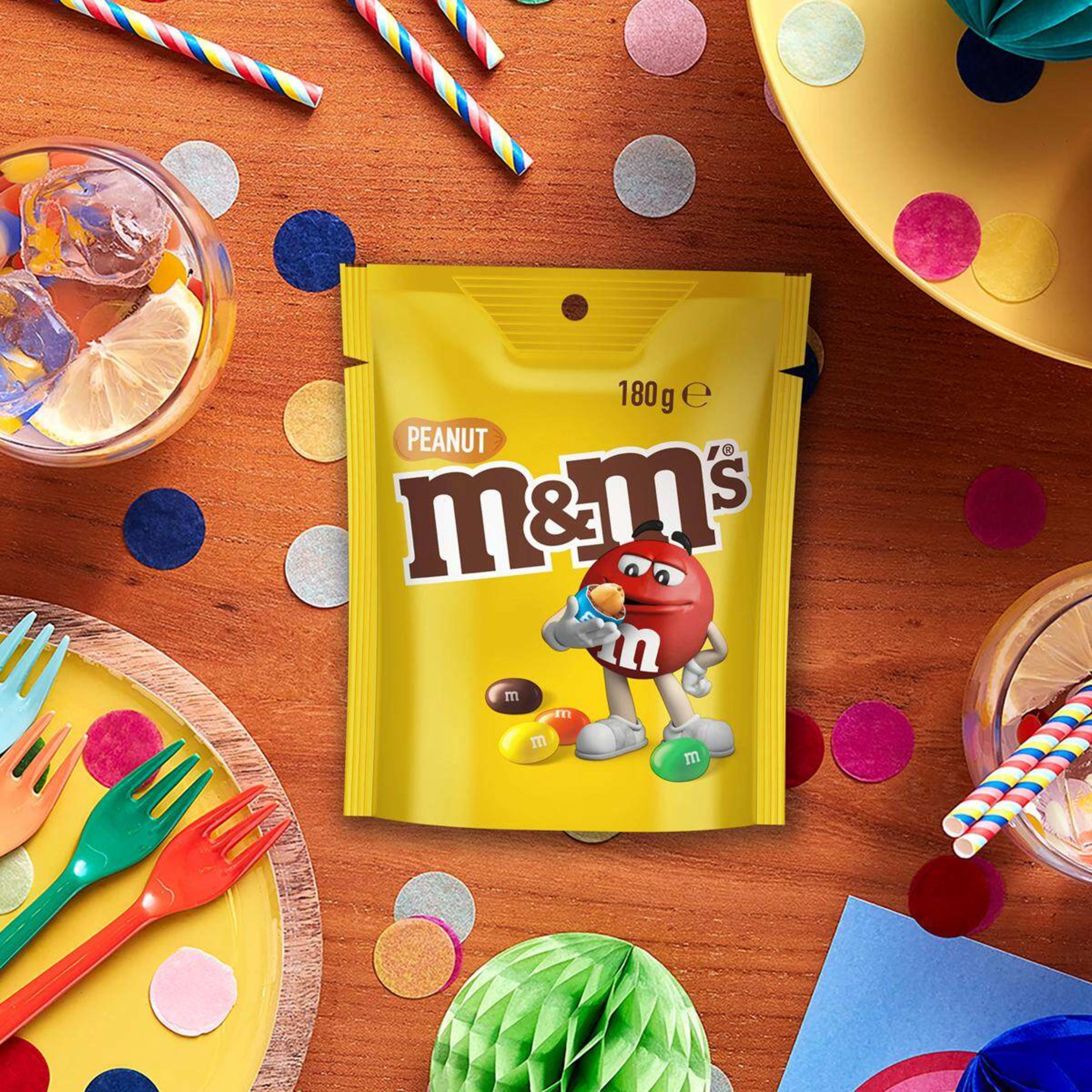 4 M&M's Peanut Milk Chocolate Snack and Share Bag 180g, 4 of 7