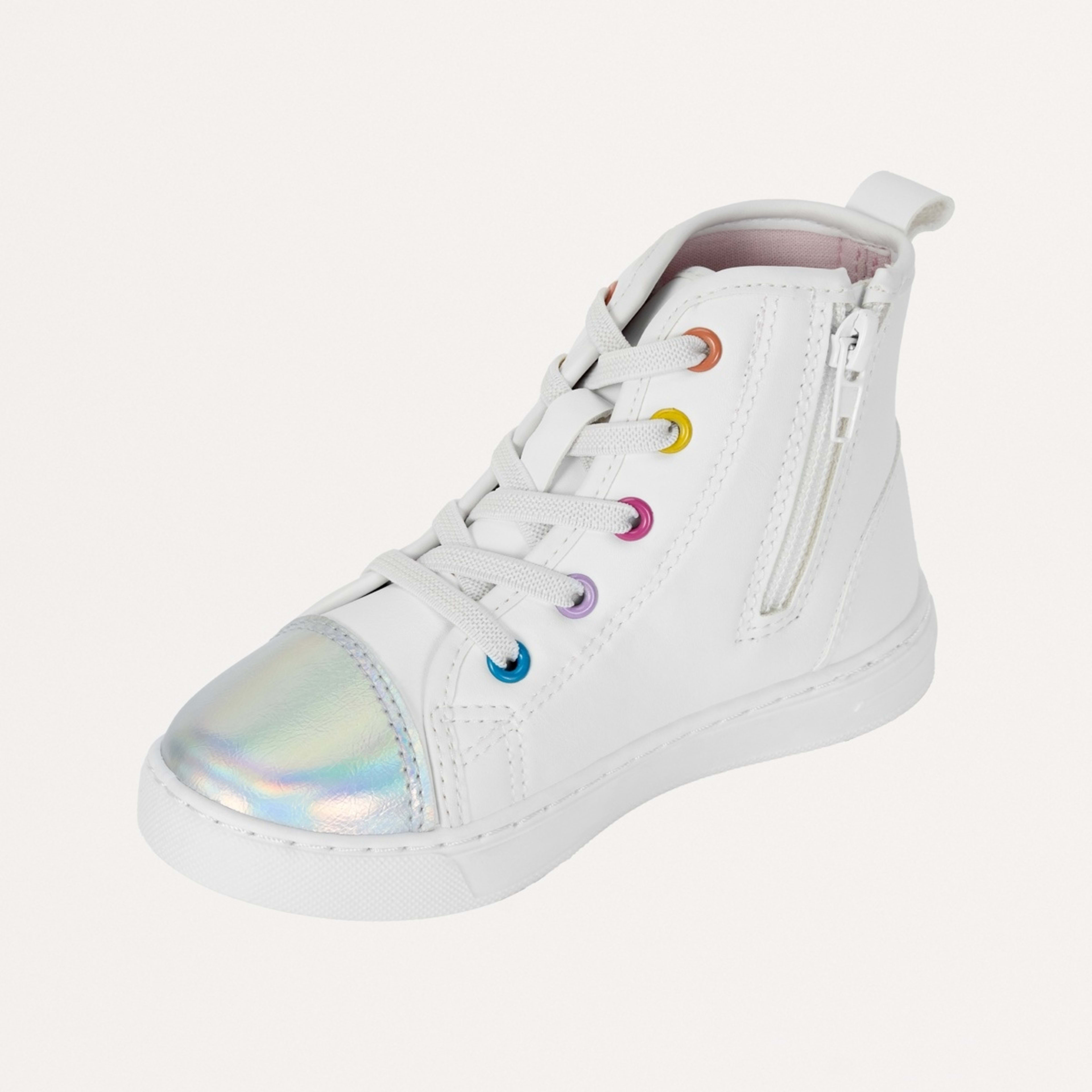 3 Junior High Top Shoes Rainbow Star White, 3 of 5