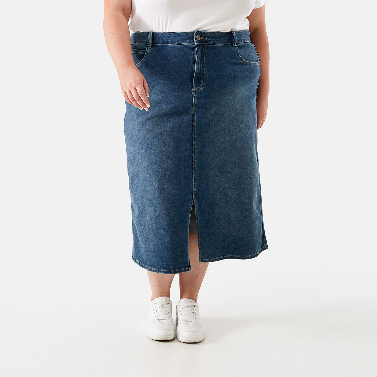 Curve Denim Longline Skirt