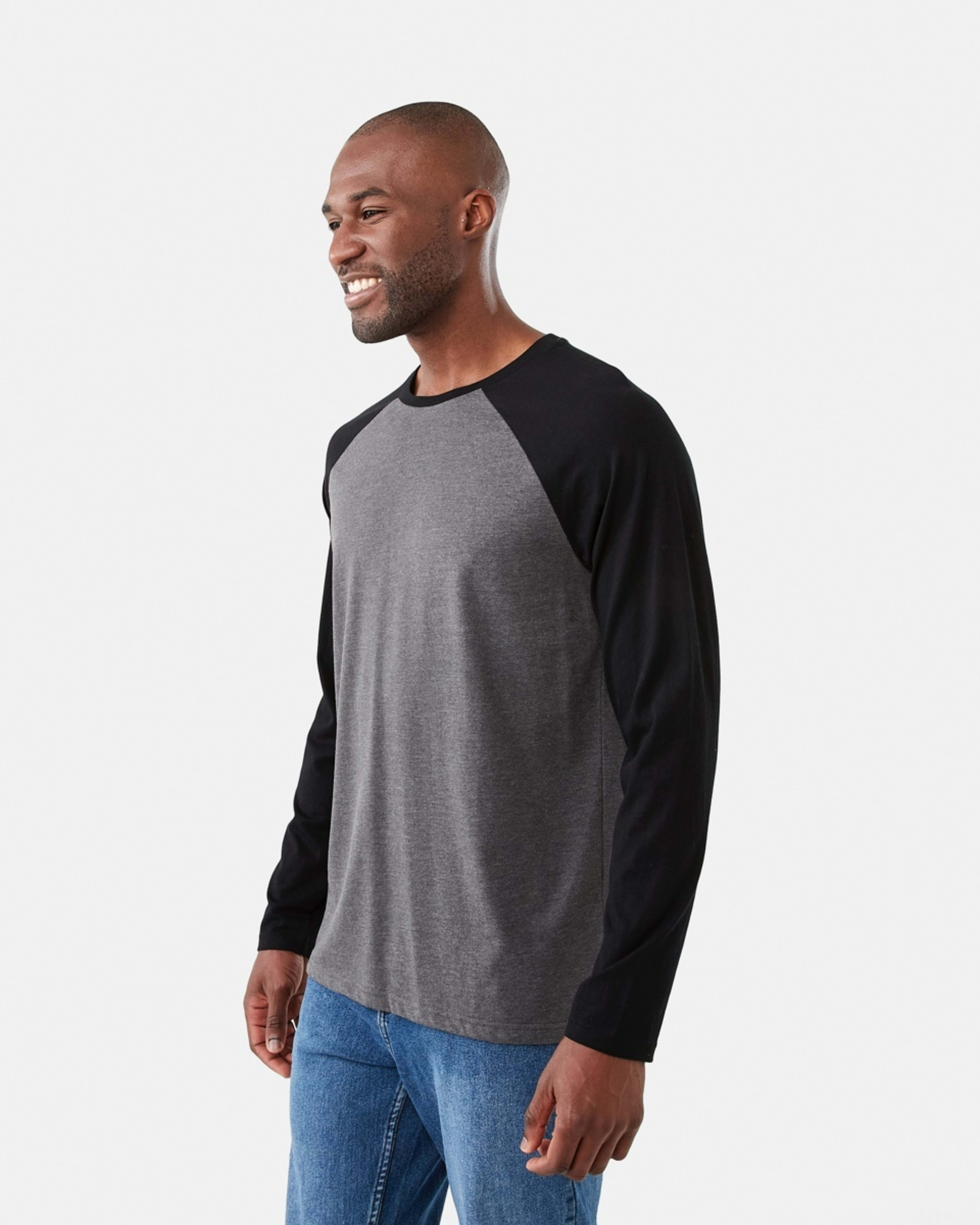 2 Long Sleeve Raglan T-shirt Black, 2 of 5