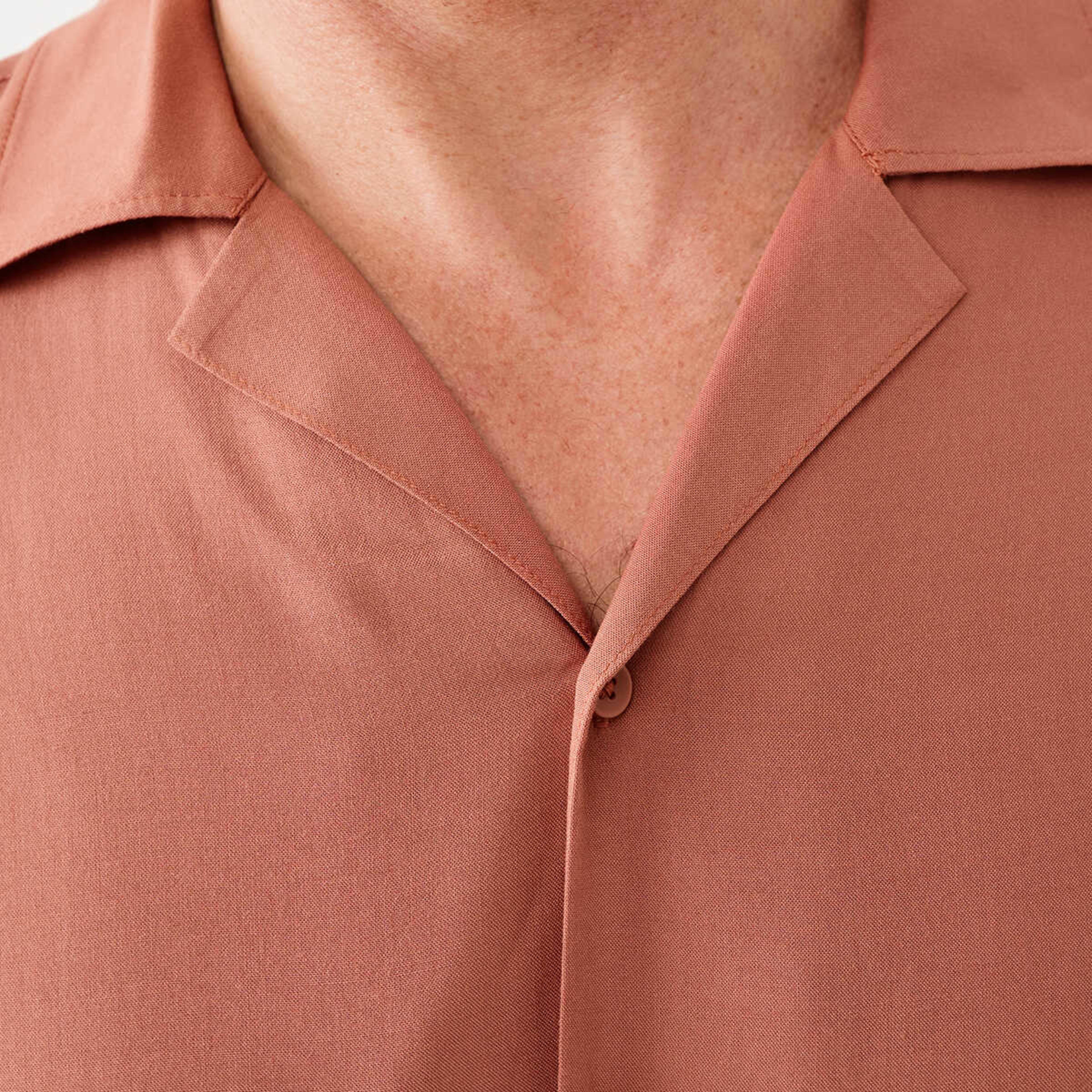 5 Short Sleeve Plain Resort Shirt Brn Cope, 5 of 6