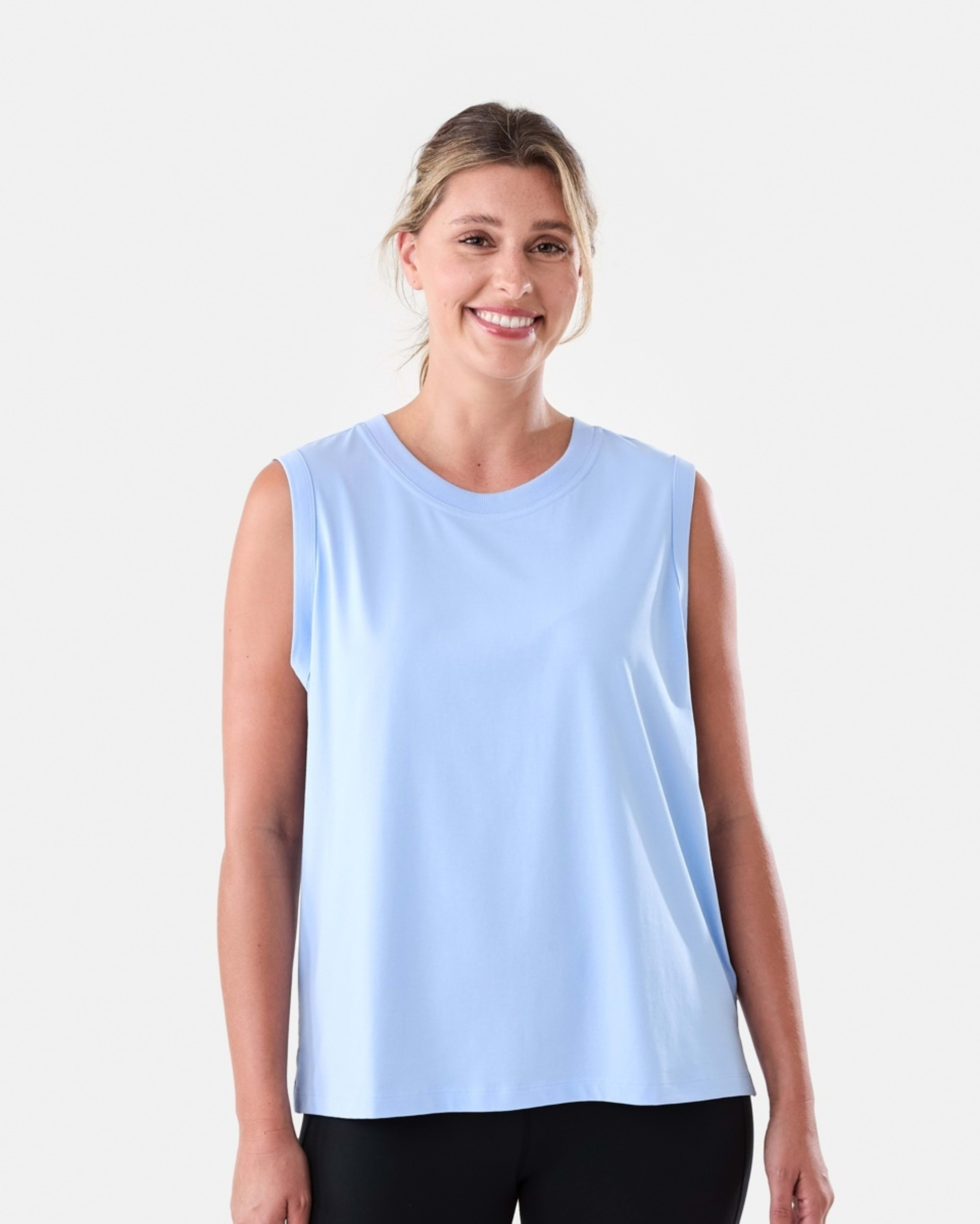 1 Active Womens Muscle Tank Blu Melody, 1 of 6