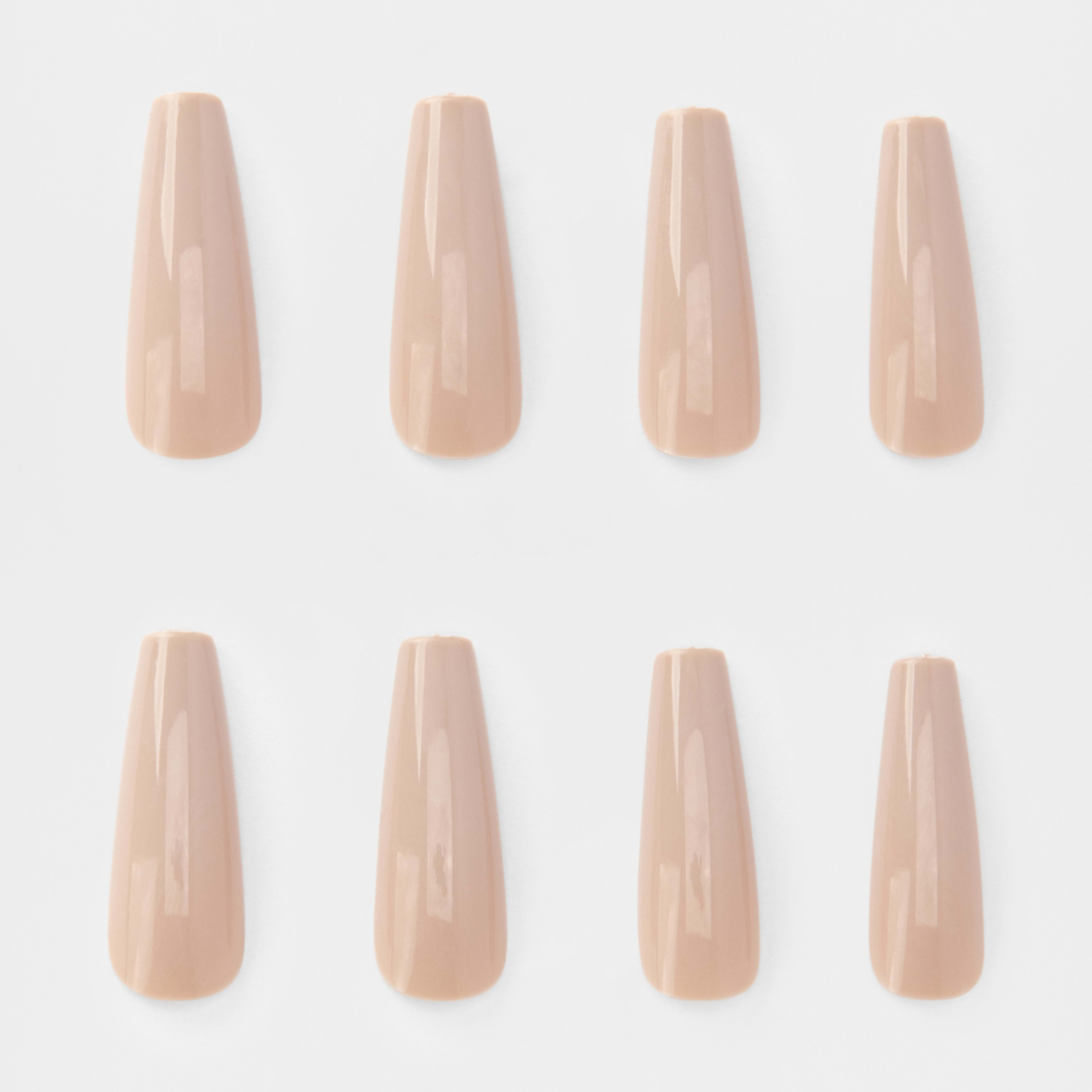 5 OXX Cosmetics 24 Pack False Extra Length Nails with Adhesive - Coffin Shape, Mushroom, 5 of 5