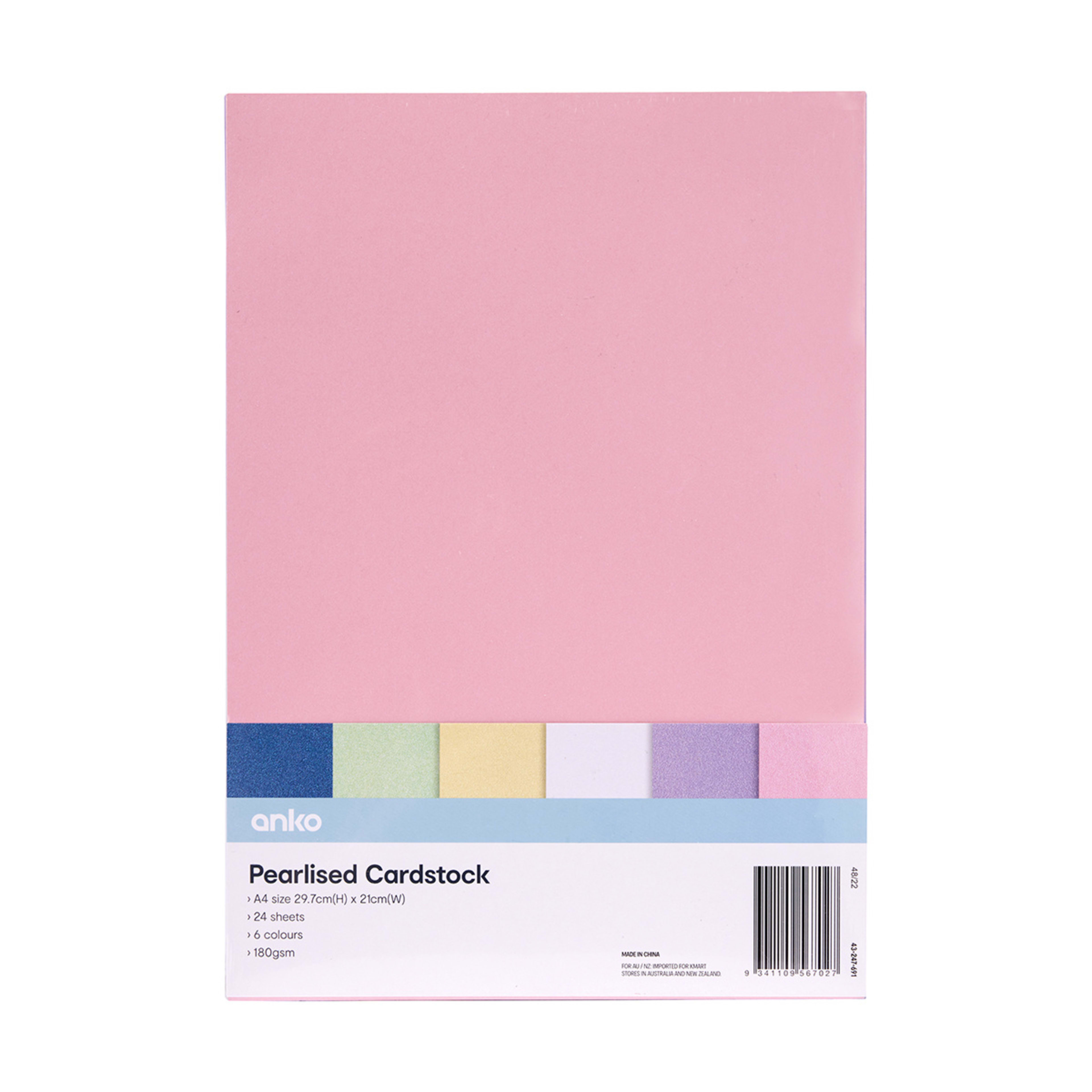 24 Pack Pearlised Cardstock Kmart