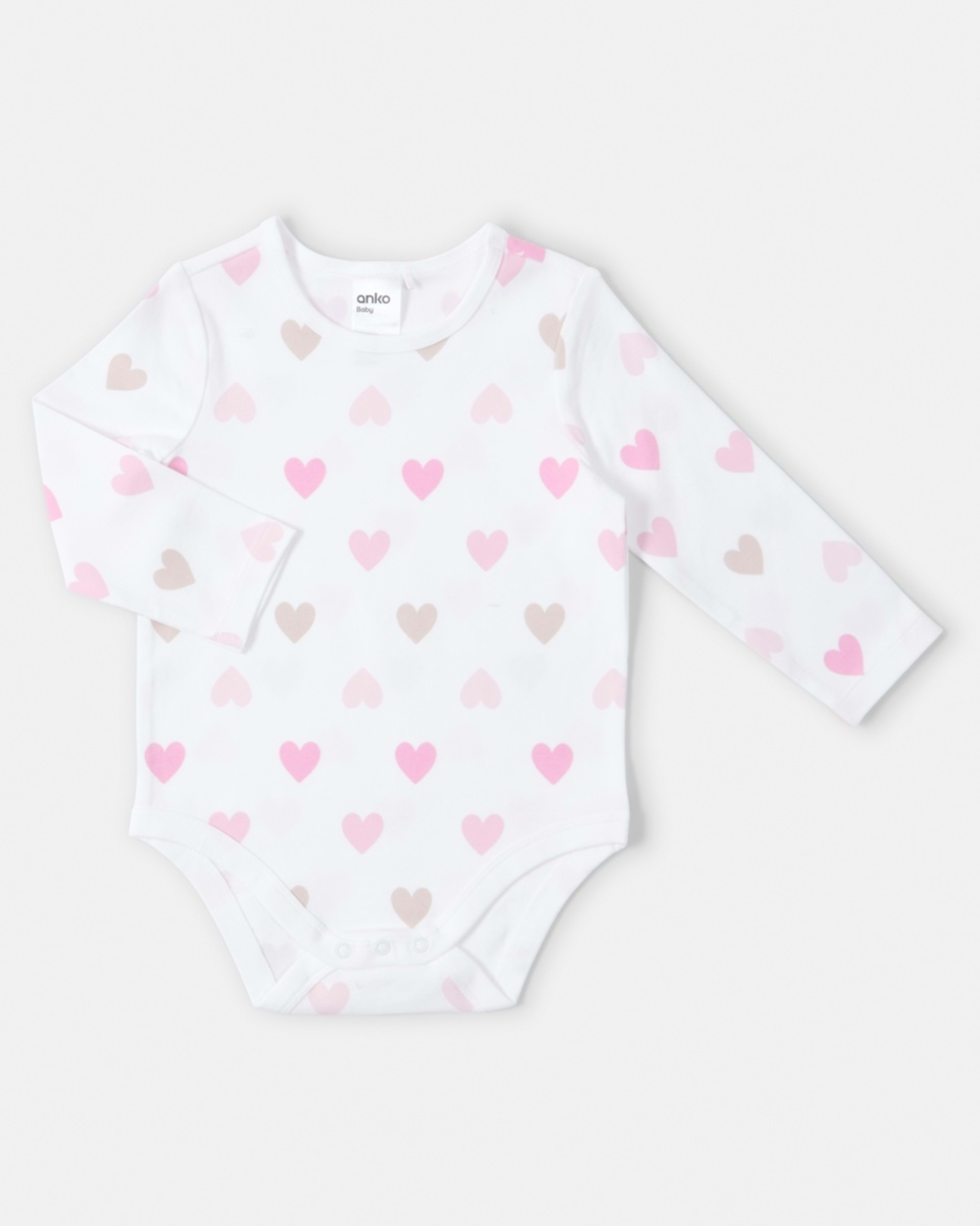 5 3 Pack Bodysuits Pink Hearts, 5 of 8