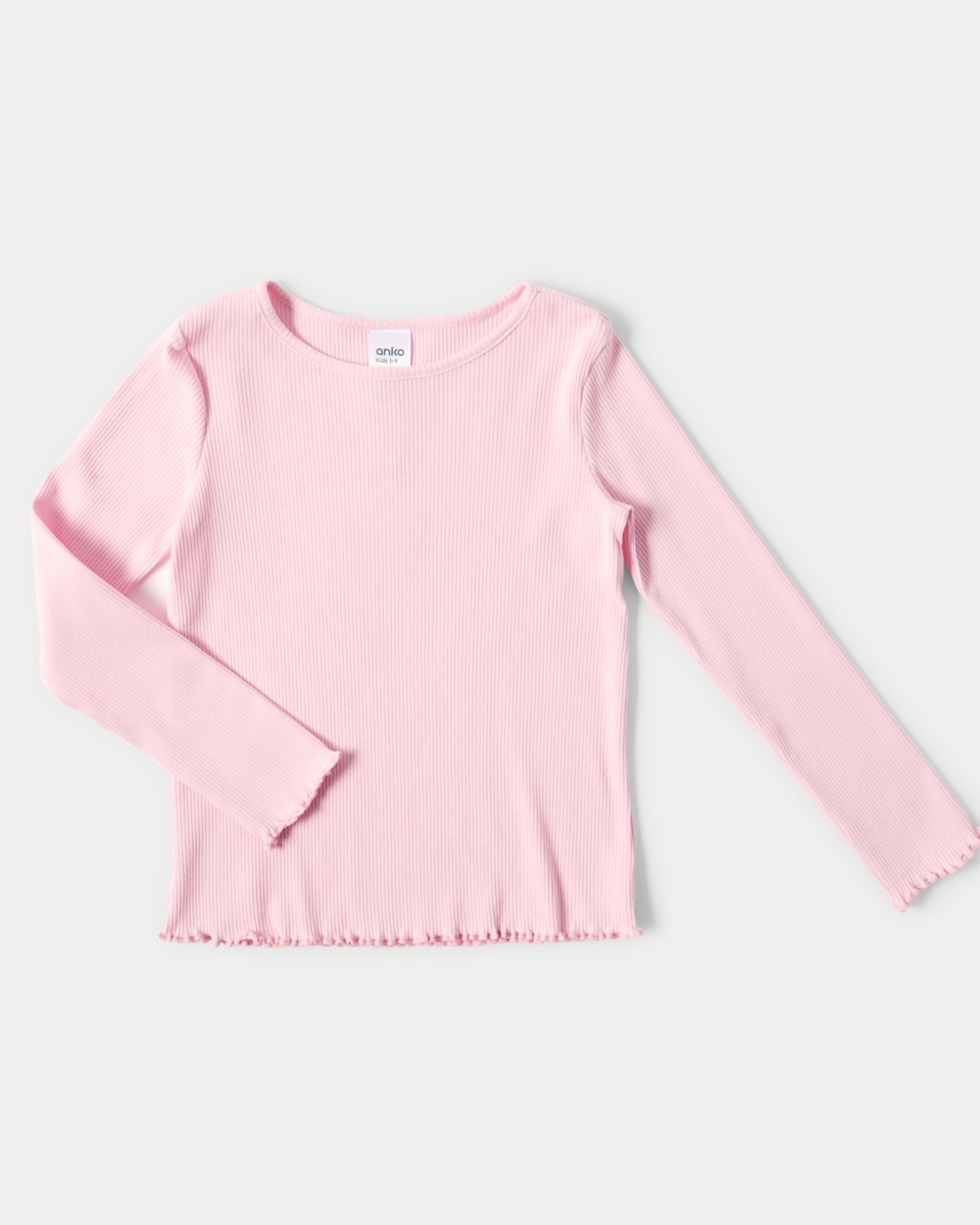 8 Long Sleeve Rib T-shirt Pearl Pink, 8 of 9