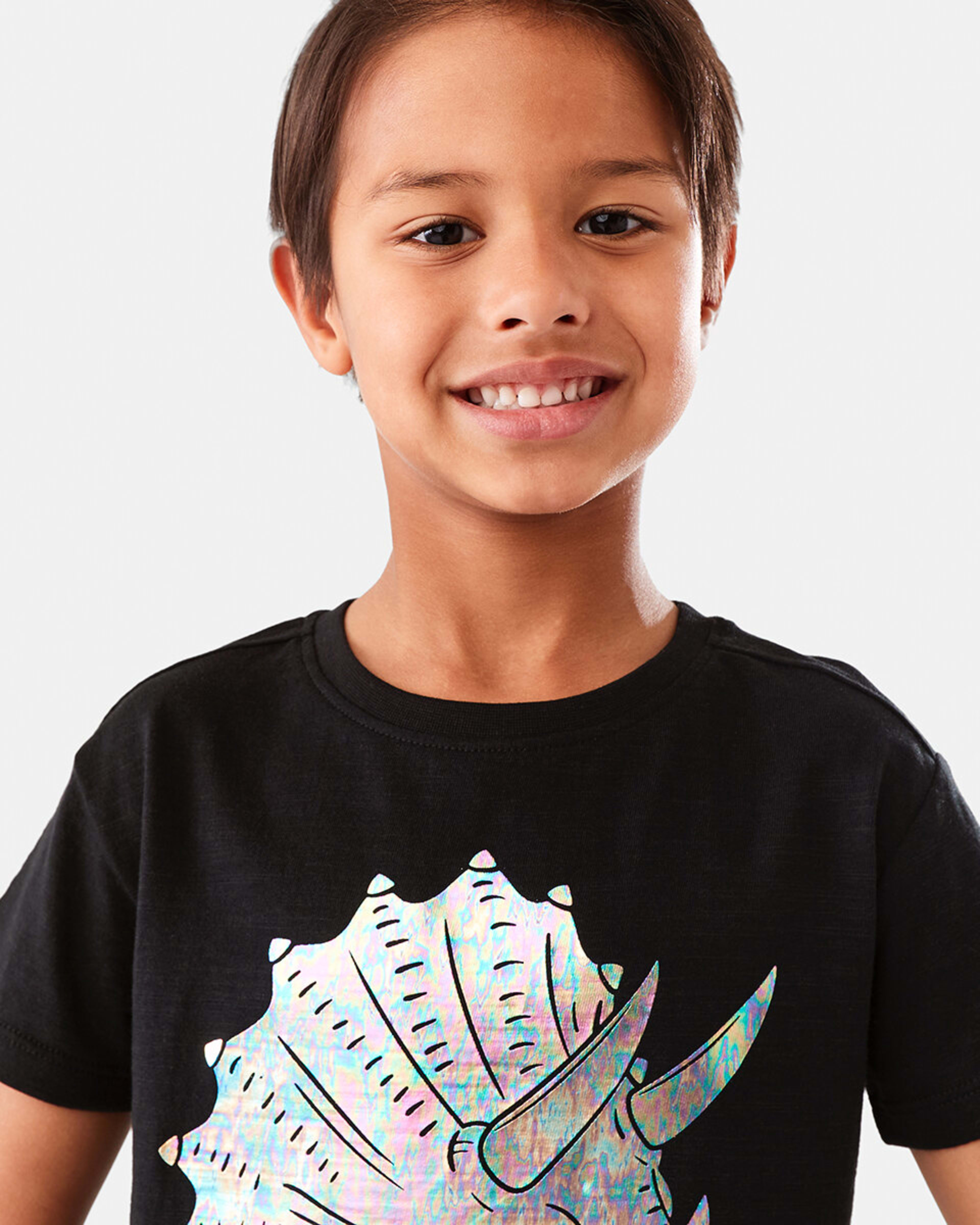 3 Foil Print T-shirt Black Dino, 3 of 7
