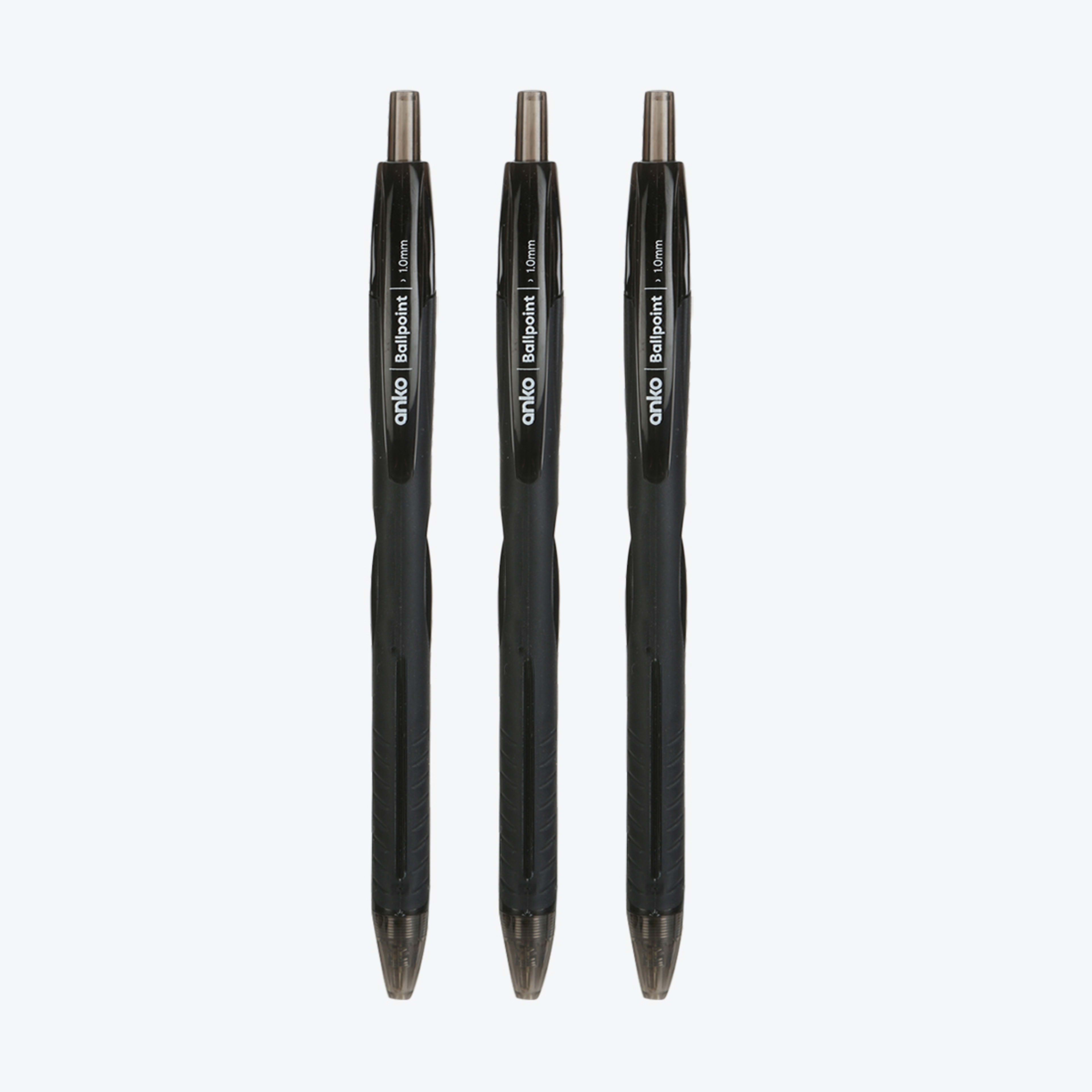 3 Pack Retractable Ballpoint Pens Black Kmart