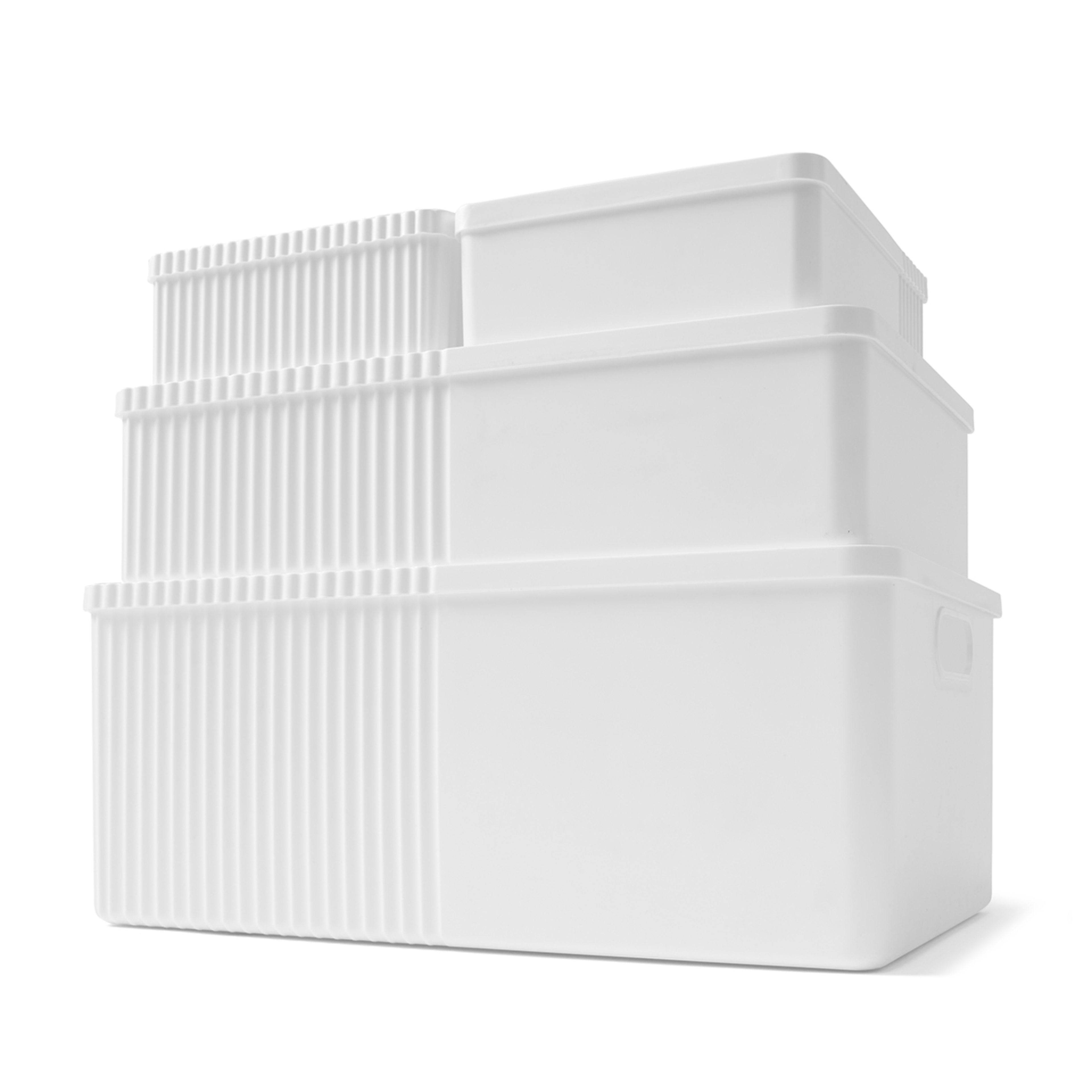 1 Set of 4 Stackable Boxes - White