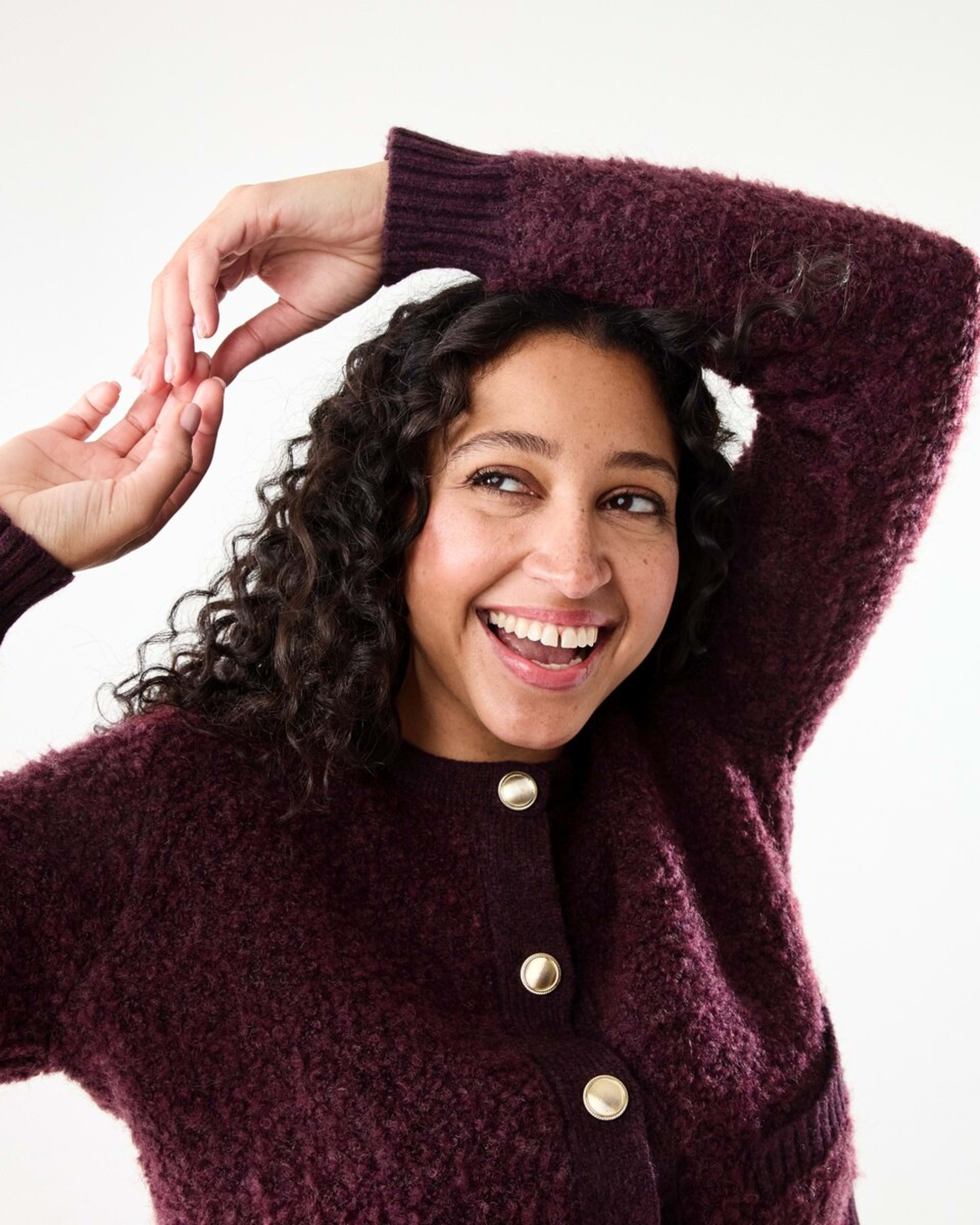 5 Pocket Textured Cardigan Mulberry, 5 of 10