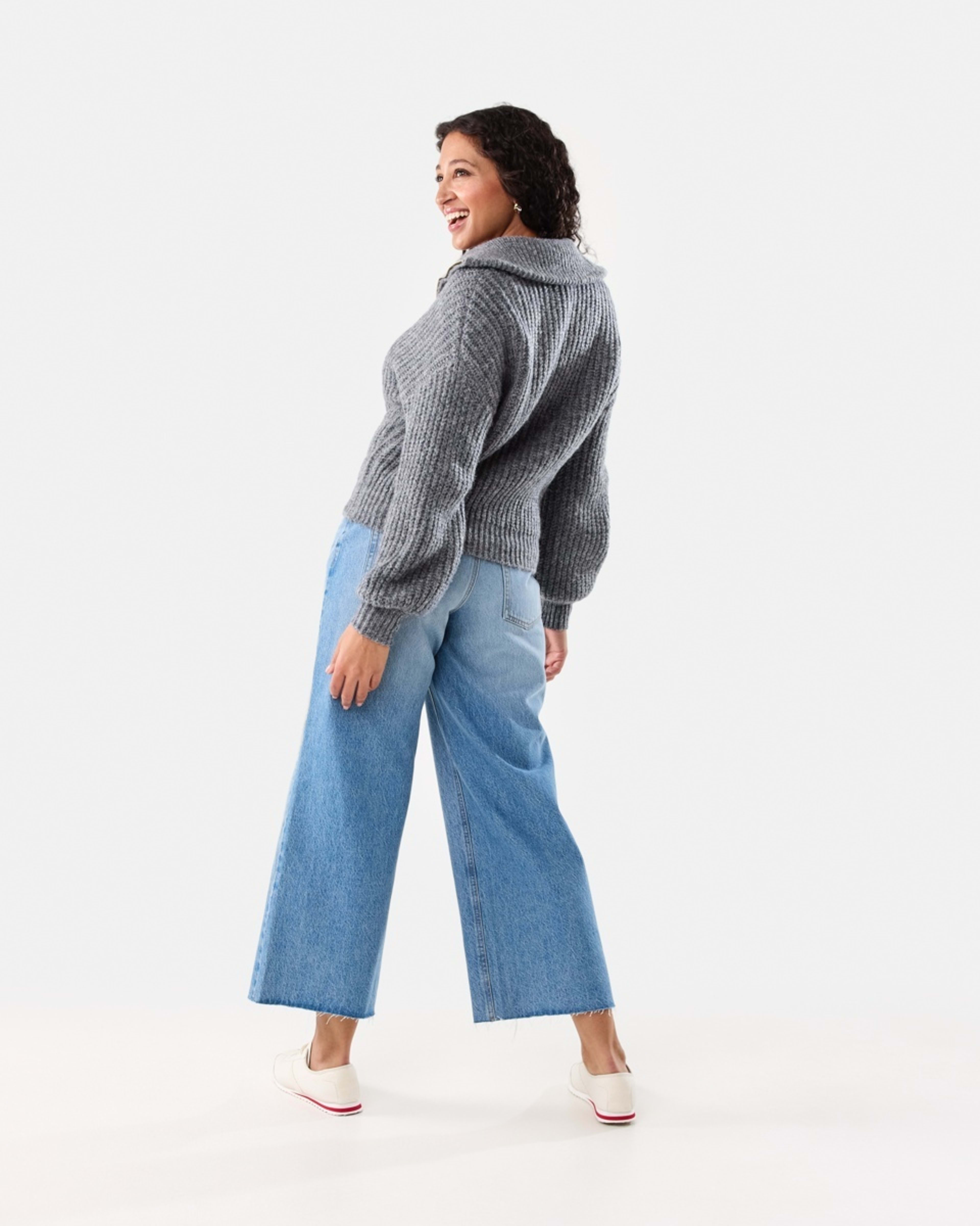 5 Fisherman Rib Knit Bomber Gry Chmrle, 5 of 10