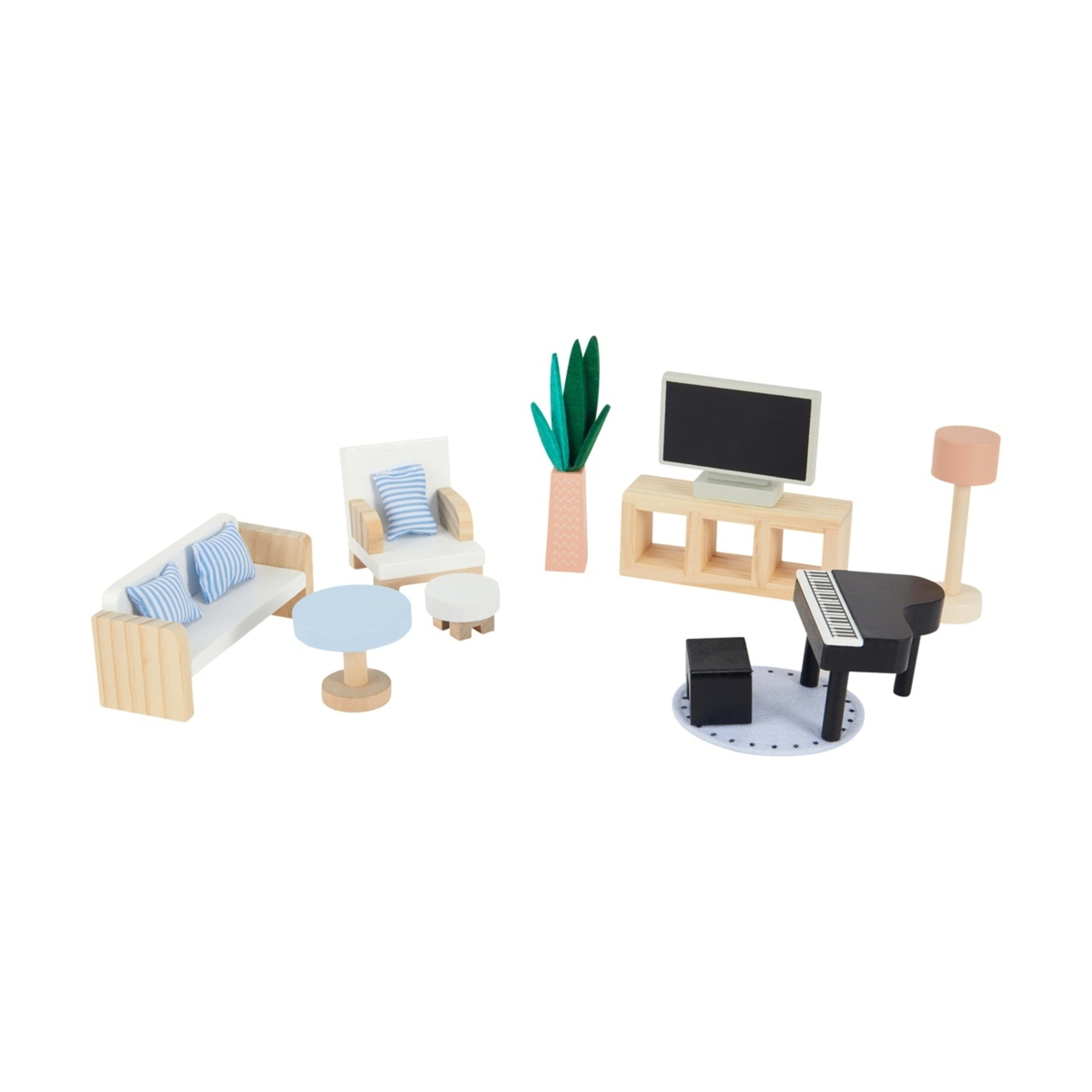 1 14 Piece Wooden Living Room Furniture Playset